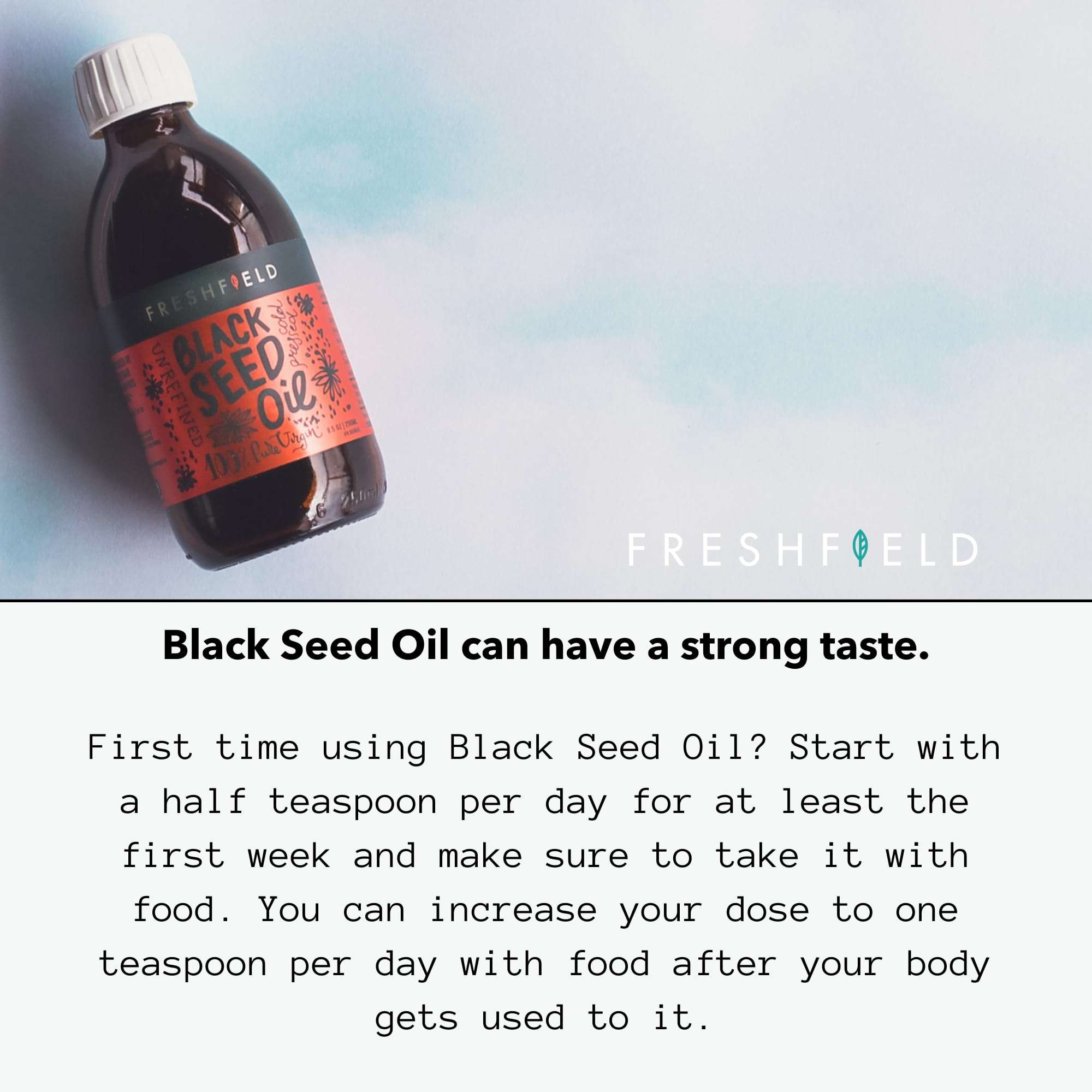 Freshfield Black Seed Oil | Vegan Friendly, Thymoquinone, Premium (Black Cumin Seed Oil, Nigella Sativa) | Cold Pressed | Ultra Strength | Pure and 100% Natural. 8 oz Liquid - Image 2