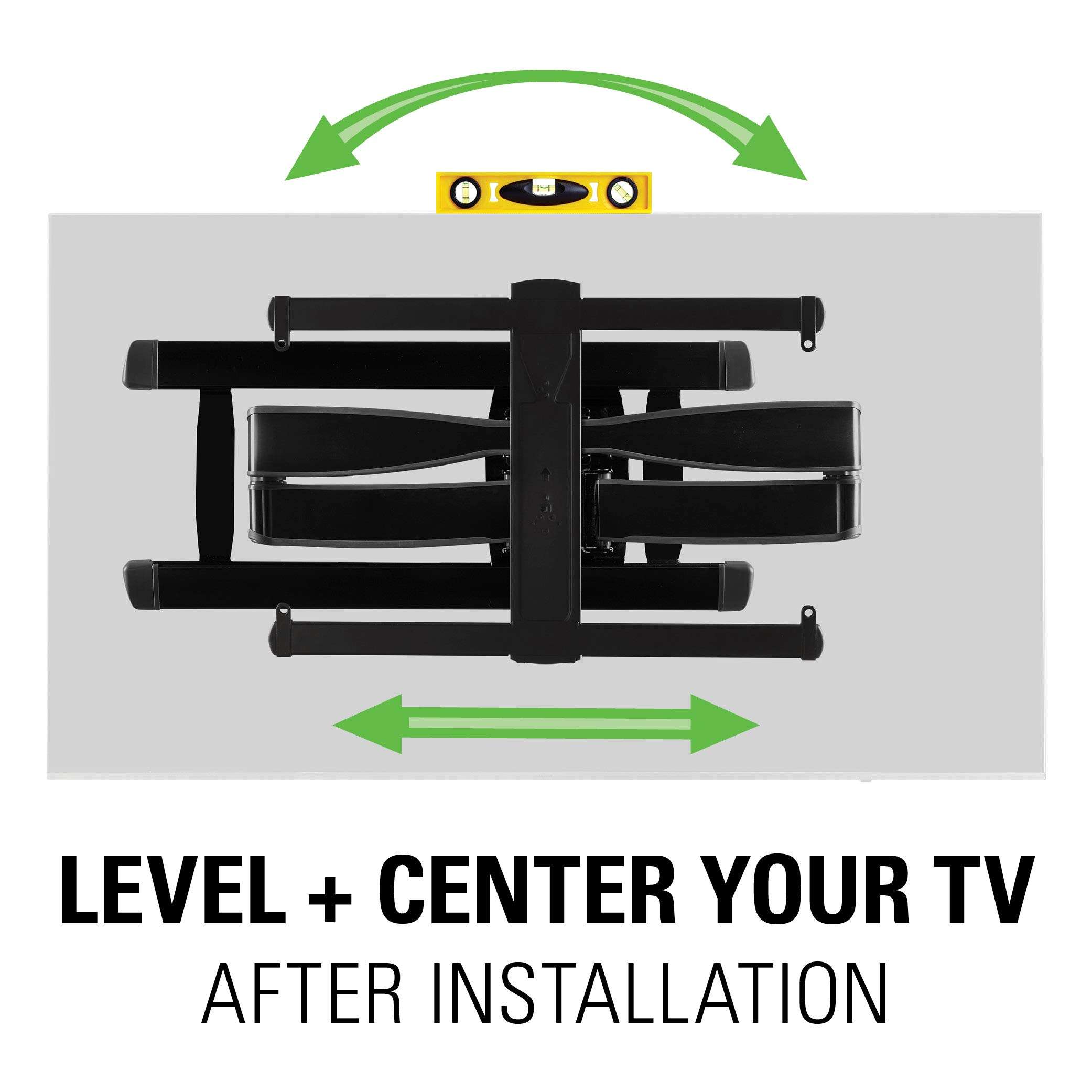 SANUS Full Motion TV Wall Mount for 42” to 90” TVs up to 125lbs – Extend, Swivel, Tilting TV Mount - Easy 3 Step DIY Install w/ Included Hardware - Black Finish - Image 4