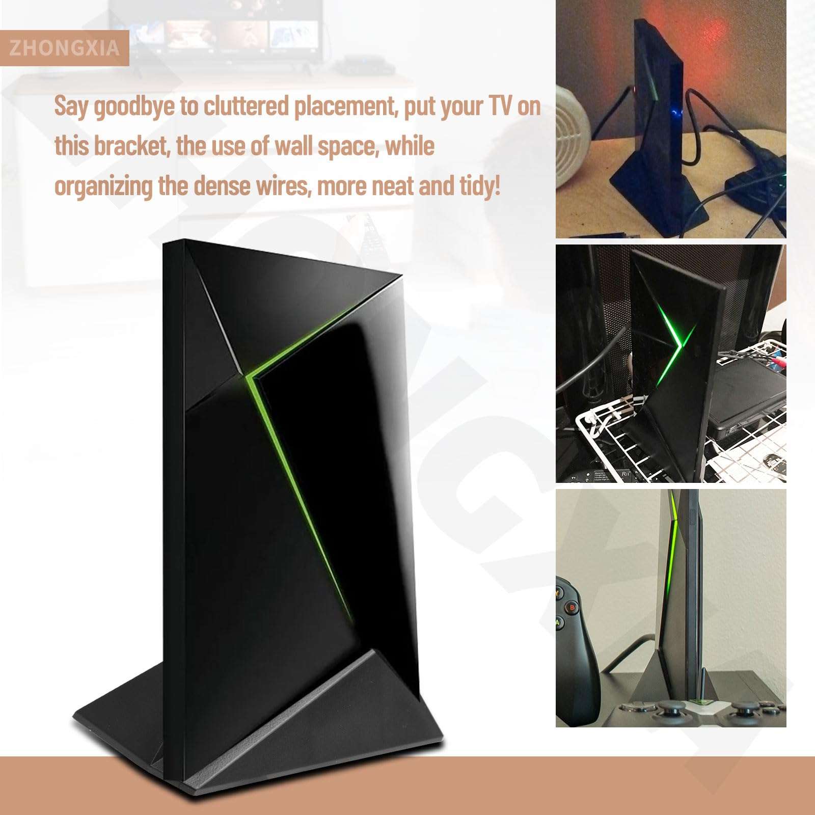 Vertical Stand Organizer Compatible with Nv-idia Shield Android TV (2017/2019 Pro Models) / Durable Composite TV Mount - Image 3