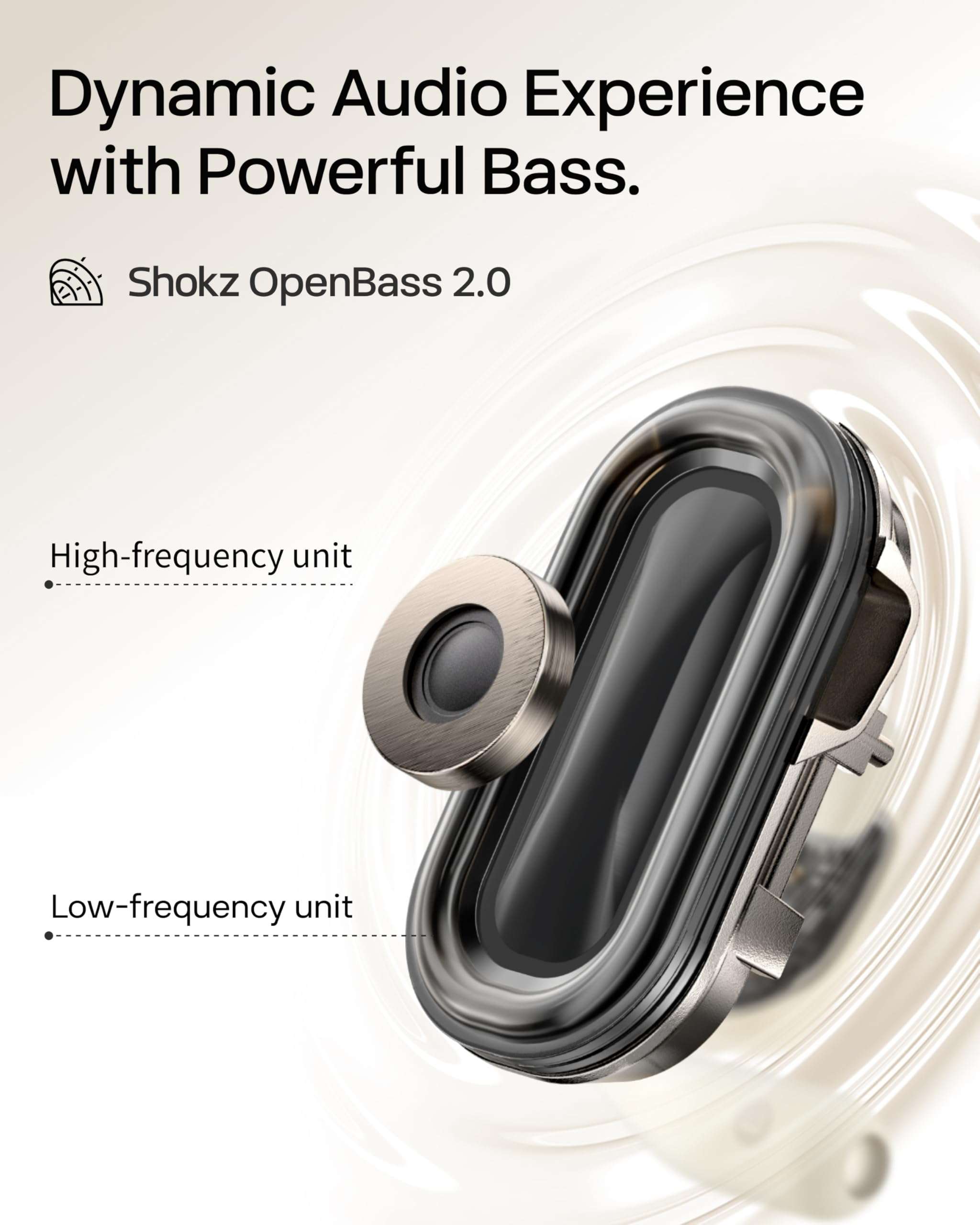 SHOKZ New OpenFit 2 Open-Ear Headphones, True Wireless Bluetooth Earphones with Microphone, Earhook Earbuds with 48 Hours of Playtime, Fast Charging, IP55 Water-Resistant, with Carrying Bag, Black - Image 4