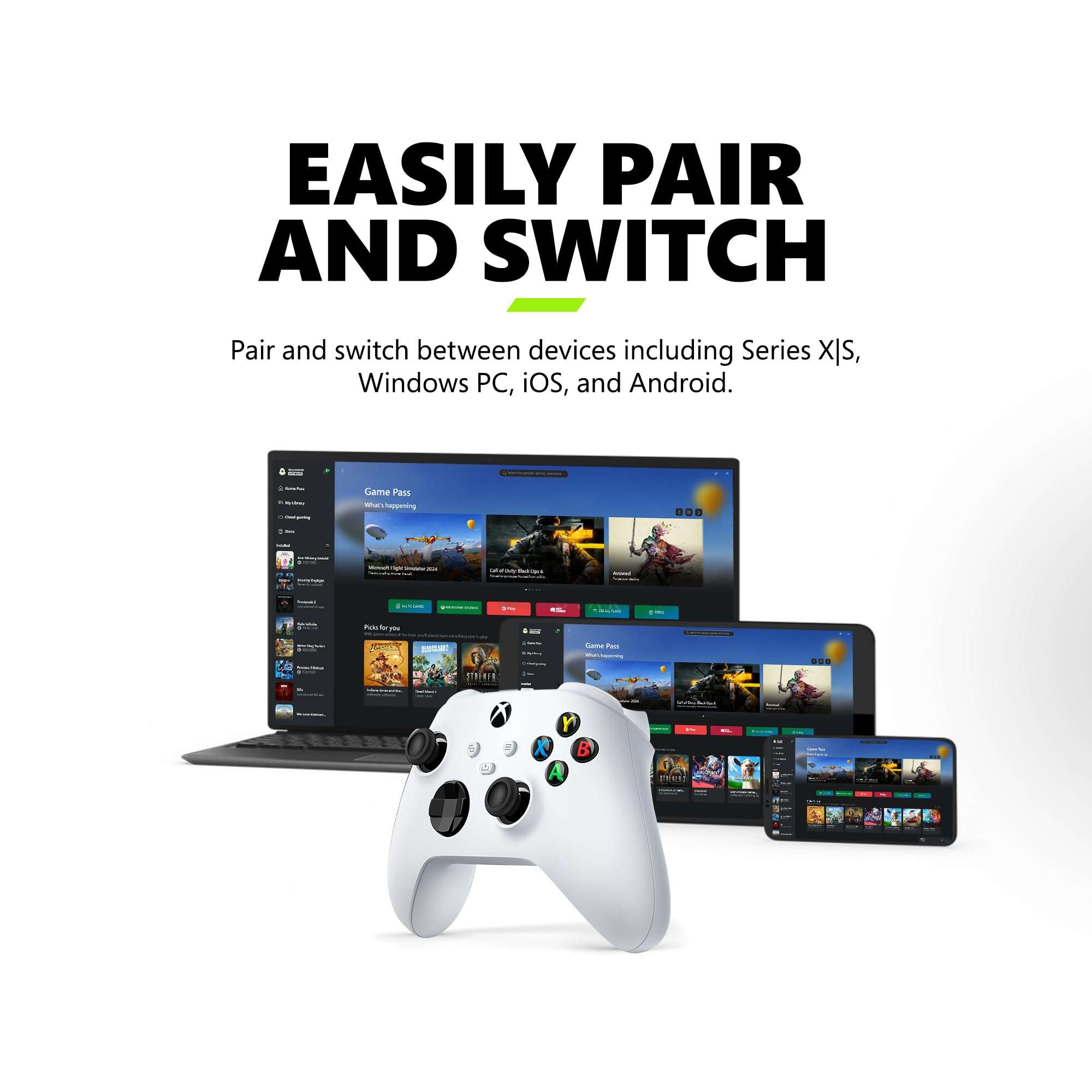 Xbox Core Wireless Gaming Controller – Robot White– X|S, One, Windows PC, Android, and iOS - Image 7