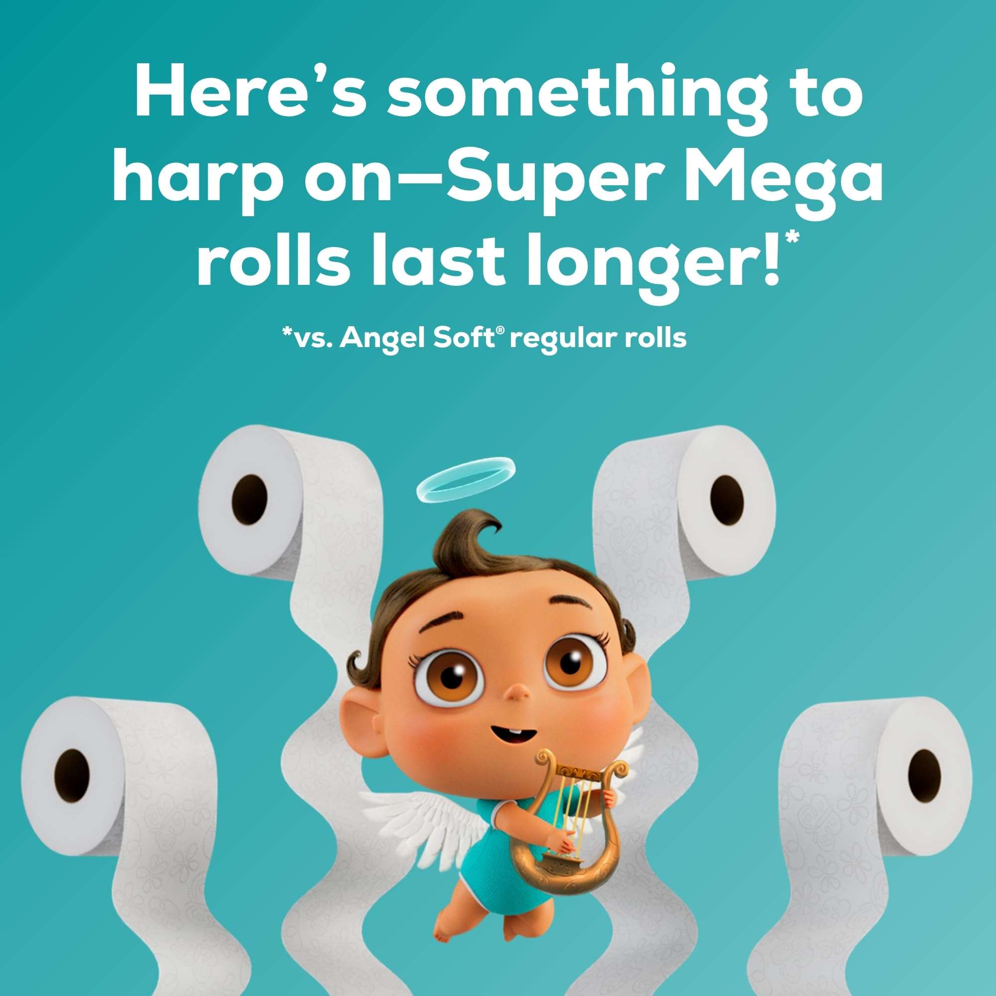 Angel Soft Toilet Paper, 24 Super Mega Rolls = 144 Regular Rolls, Soft and Strong Toilet Tissue - Image 5