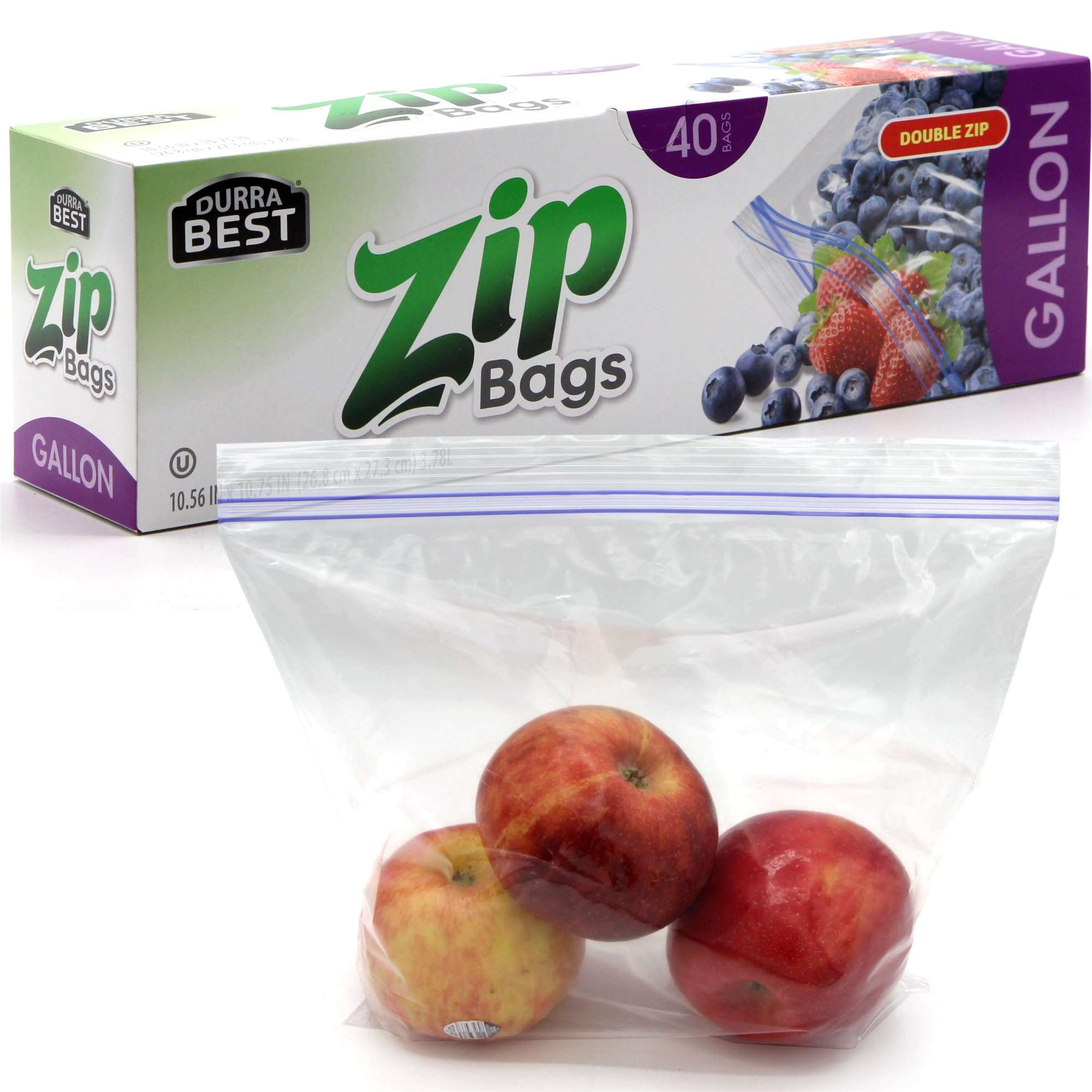 1 Gallon Storage Zip Bags – 40 Count | Extra Large, Resealable, Leak-Proof & Freezer Safe Food Storage Bags with Double Zip Lock | Durable, BPA-Free, Multi-Purpose – DURRA BEST - Image 1