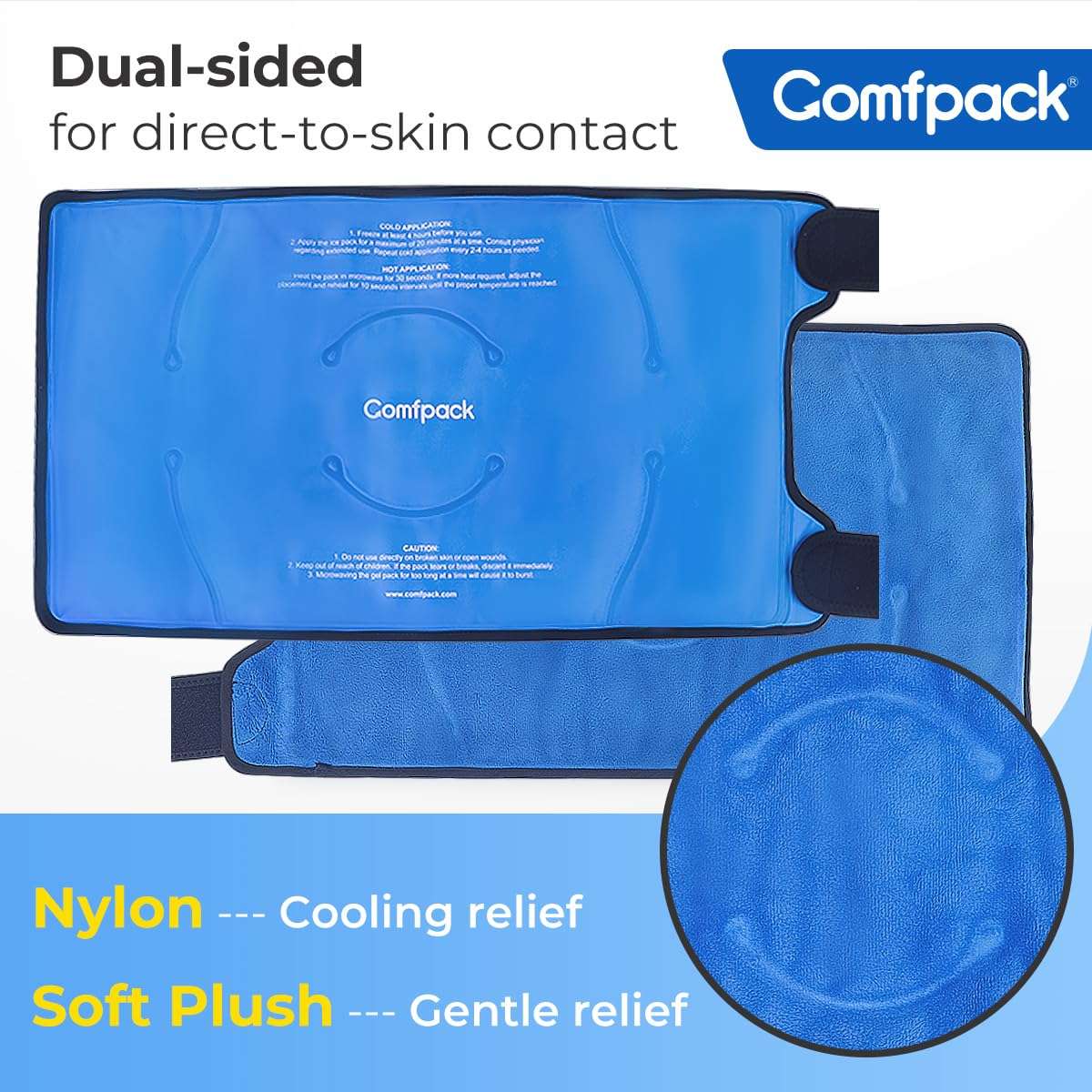 Comfpack Large Ice Pack for Knee Pain Relief, Flexible Reusable Wrap After Surgery,Cold Pack for Sports Injuries, Swelling, Arthritis, Meniscus Tear,ACL, Pain Relief for Leg, Shoulder, Elbow, Ankle - Image 5
