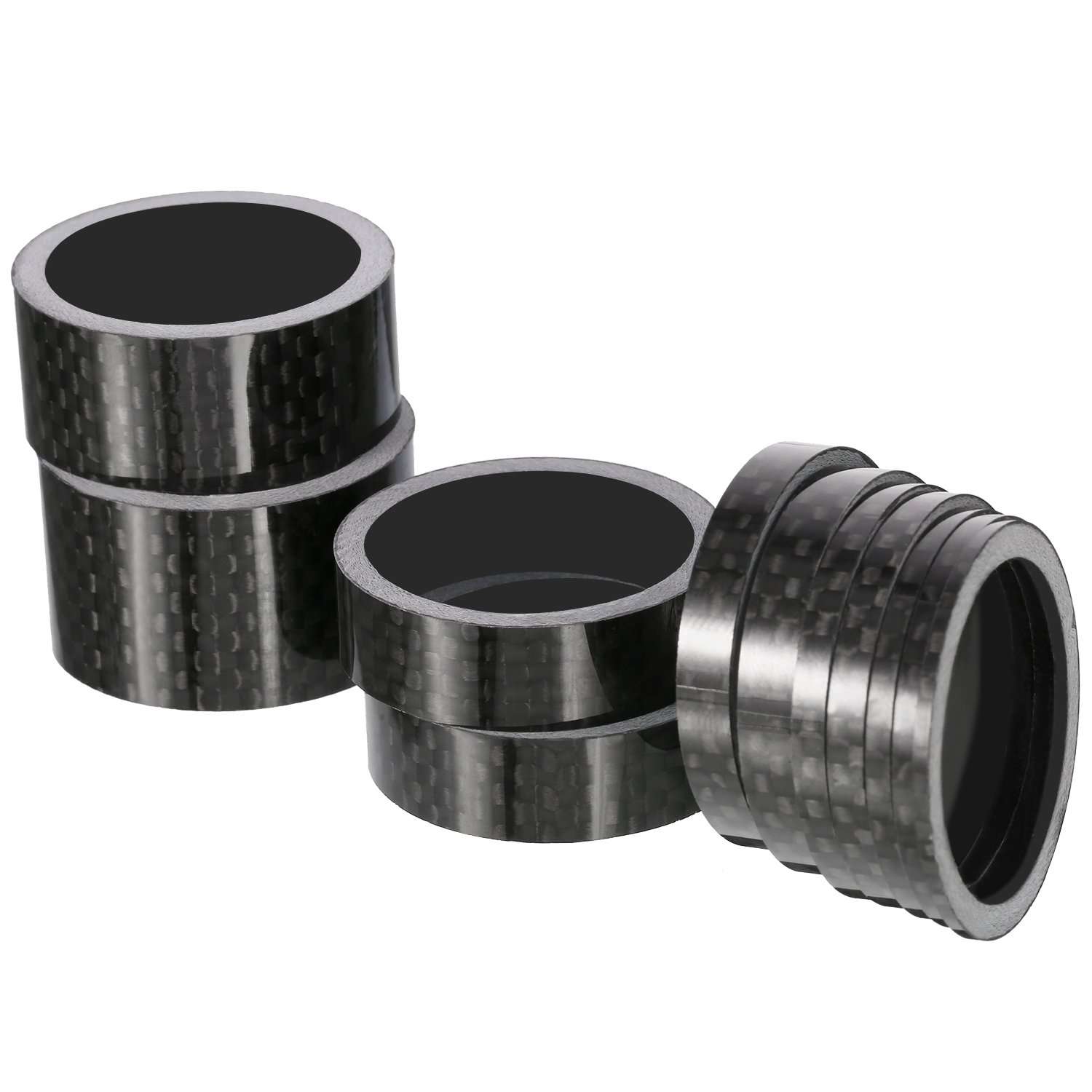 Sumind 11 Pieces Bike Carbon Fiber Headset Spacer Bicycle 1-1/8 Inch 20 15 10 5 3 2 1 mm, 7 Size - Image 1