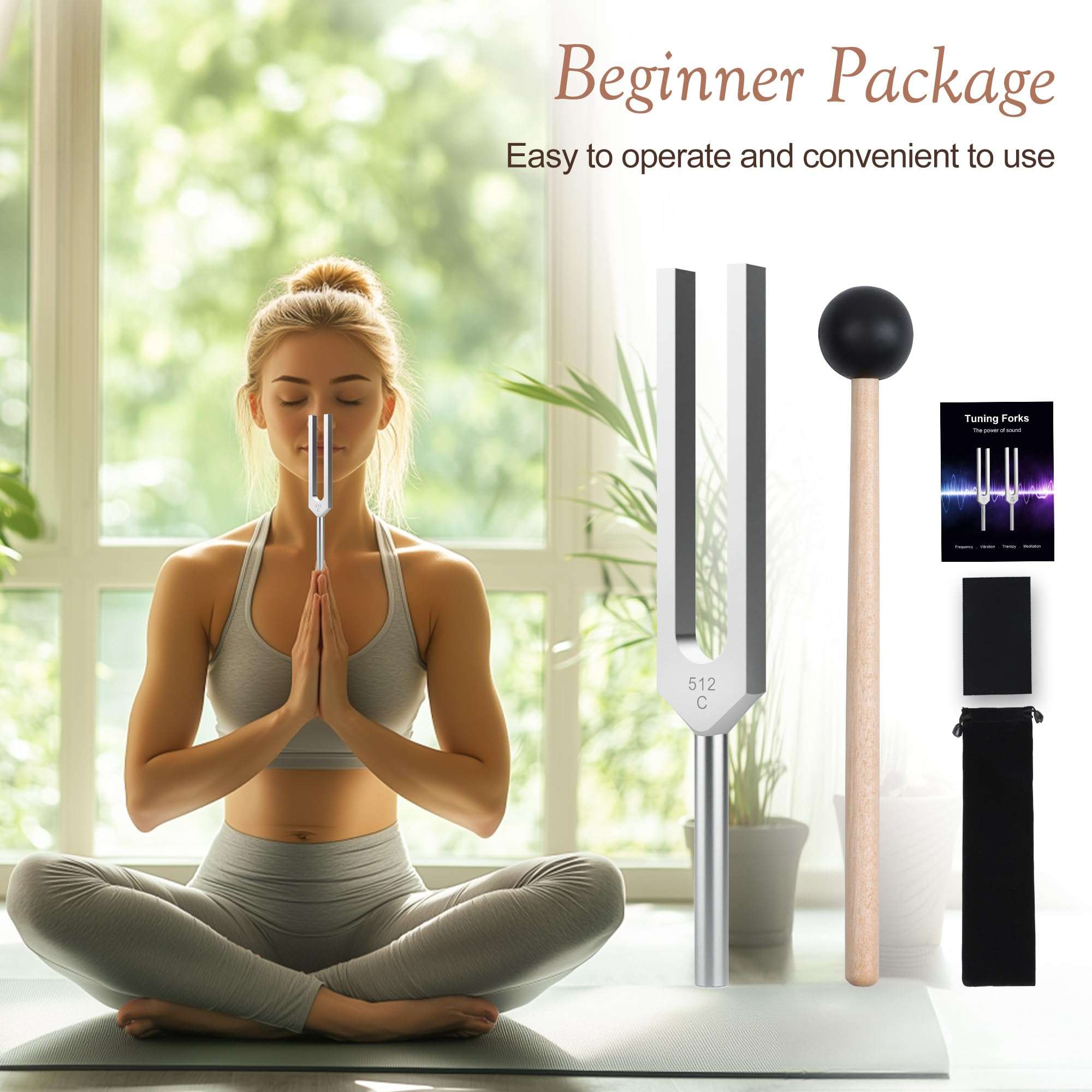 DiDiBirDi 512Hz Tuning Fork, Aluminum Alloy, Includes Silicone Hammer and Storage Bag for Yoga,Meditation,Relaxation - Image 3