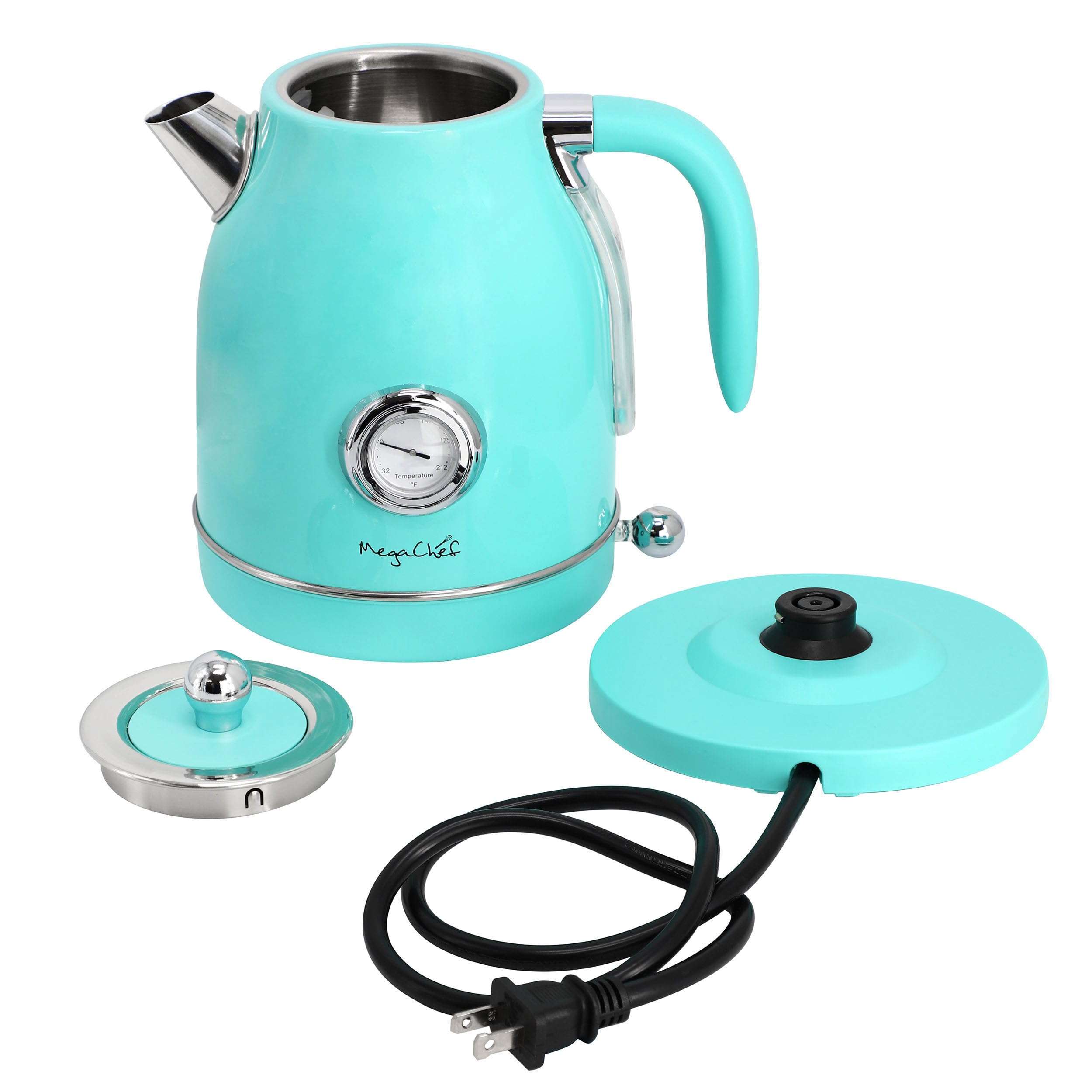 MegaChef 1.7 Quart Electric Tea Kettle and 2 Slice Toaster Combo (Turquoise) - Image 8