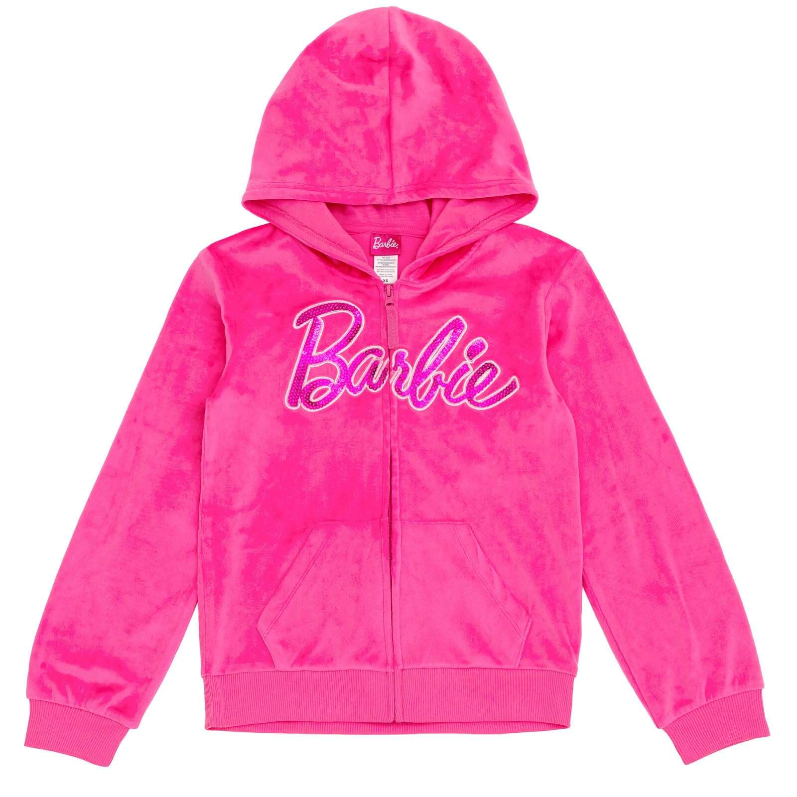 Barbie Velour Matching Family Zip Up Hoodie Pants Outfit Set Newborn to Adult Sizes (Newborn - 2XL) - Image 2