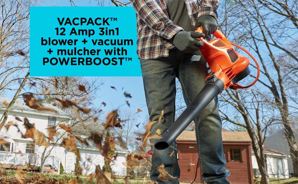 BLACK+DECKER Electric Leaf Blower, Leaf Vacuum and Mulcher 3 in 1, Backpack Blowers for Lawn Care,250 mph Airflow, 400 cfm Delivery Power, Reusable Bag Included, Corded (BEBL7000) - Image 13