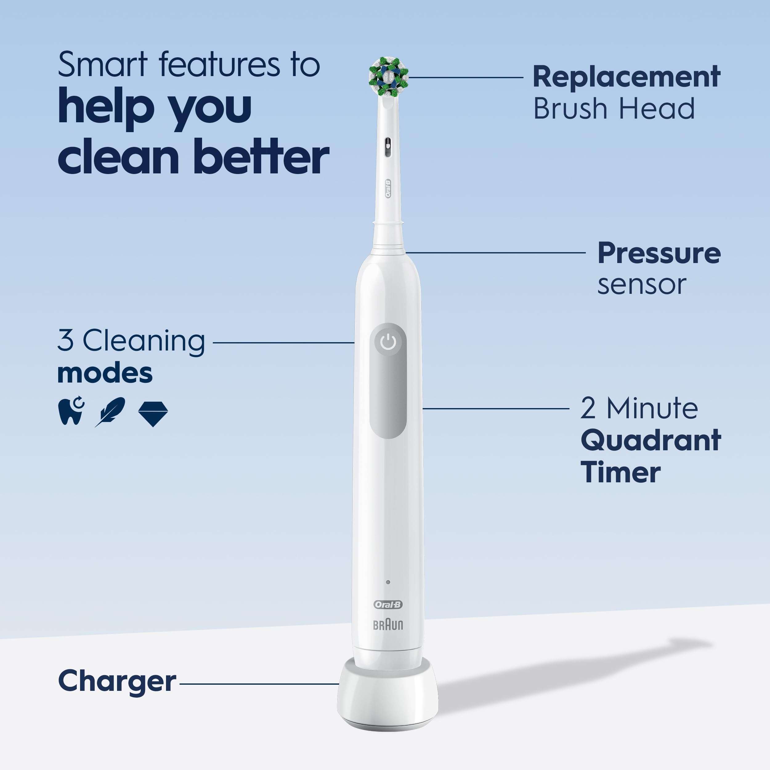 Oral-B Pro 1000 Rechargeable Electric Toothbrush, White - Image 4