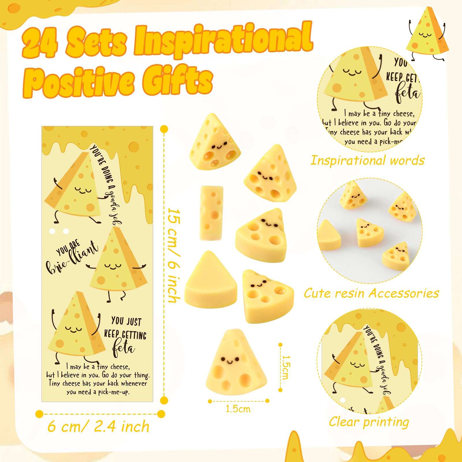 Sayglossy 20 Set Emotional Gift Bulk Support Cheese Ballpoint Pen Mini Positive Cheese Inspirational Bookmark Cards Halloween Party Favor for Student Teacher Employee Coworker Housekeeping - Image 4