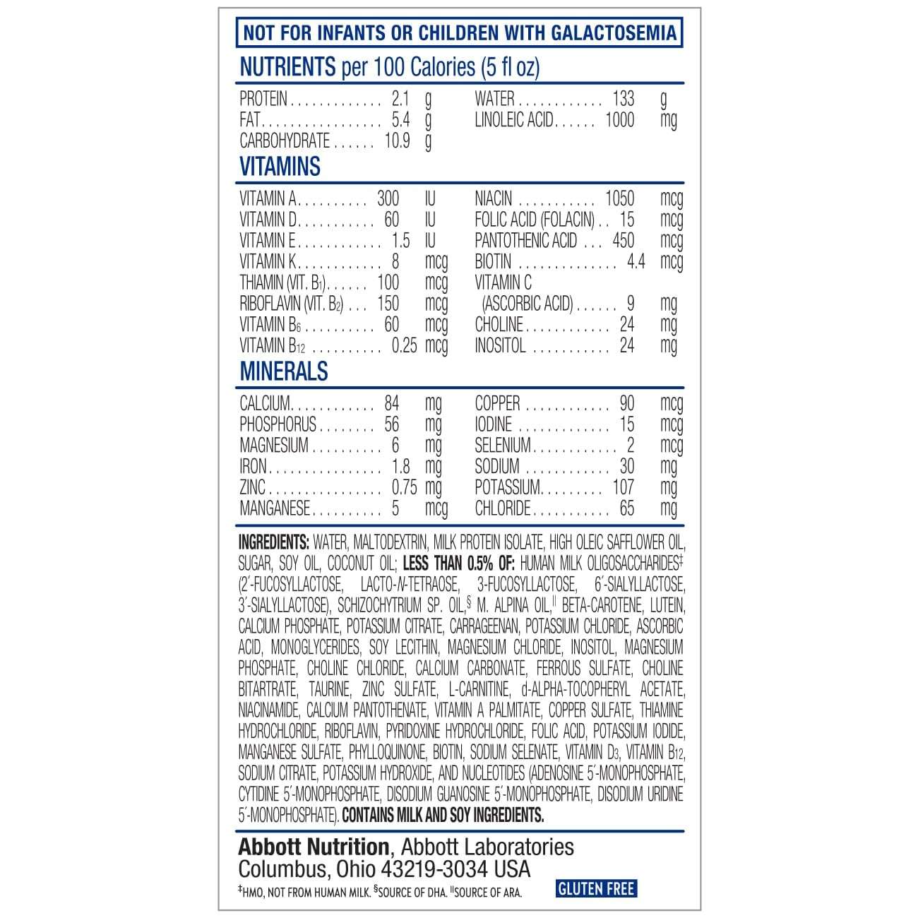 Similac 360 Total Care Sensitive Infant Formula for Fussiness & Gas Due to Lactose Sensitivity, Has 5 HMO Prebiotics, Baby Formula, Ready to Feed, 8-fl-oz Bottle, Pack of 24 - Image 2