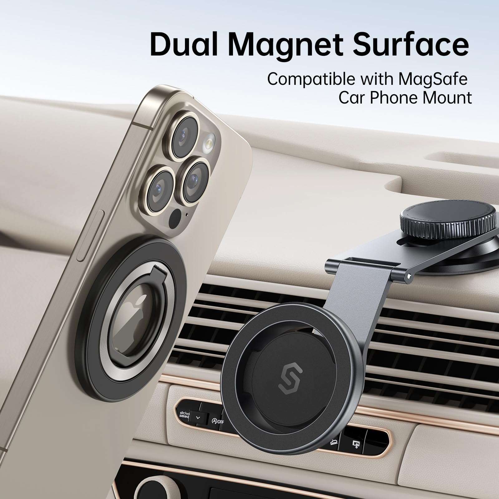 SYNCWIRE Upgraded Magnetic Phone Ring Holder for MagSafe, Magnet Cell Phone Grip Stand Finger Ring Kickstand Two-Sided Magnetic Compatible with iPhone 16 Pro Max 15 14 13 12 MagSafe Accessories - Image 3