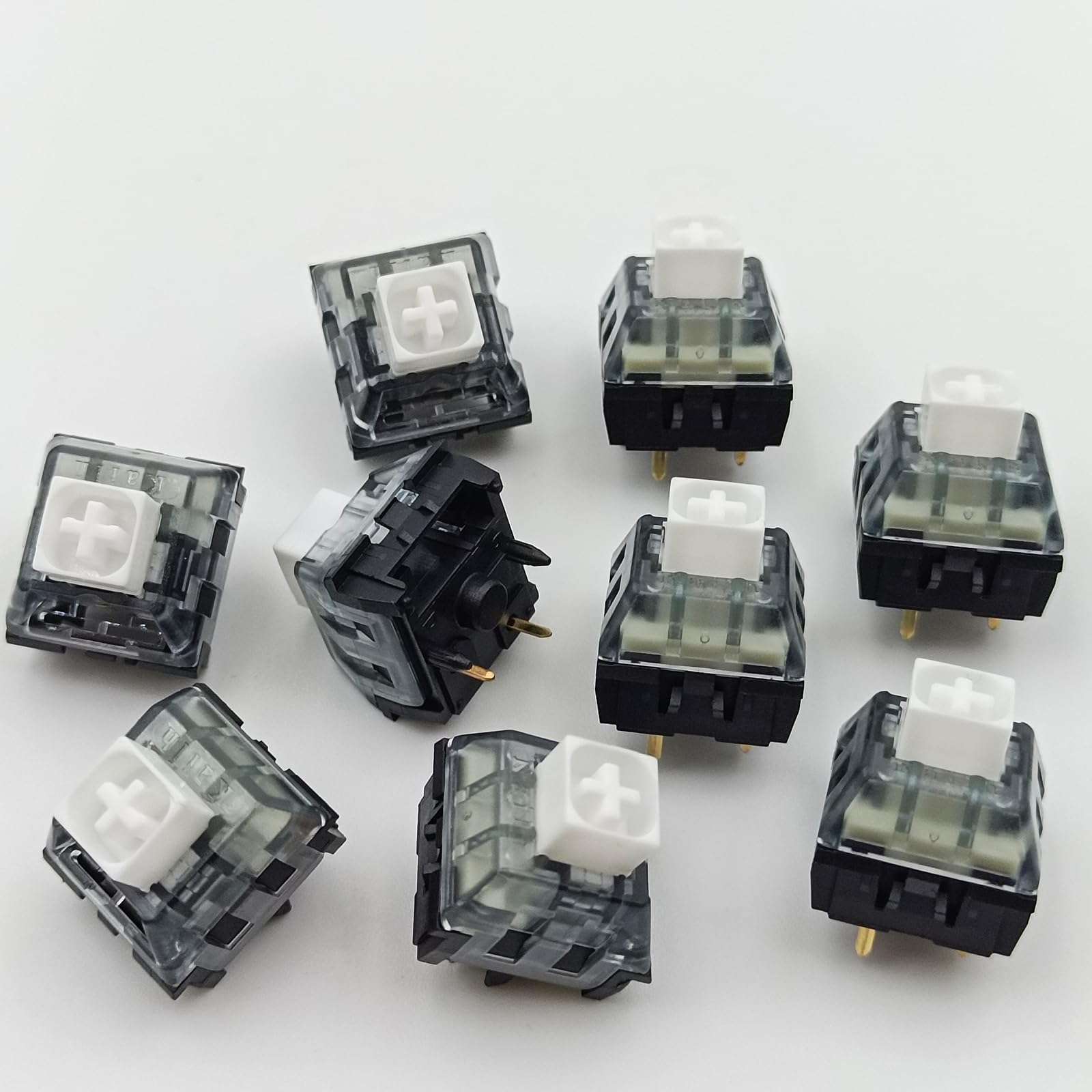Zjmehty Kailh Box White V2 Switches for MX Mechanical Gaming Keyboard,5-Pin 45gf Clicky/Dust&Waterproof/Pre lubed Switches(White,108pcs) - Image 3