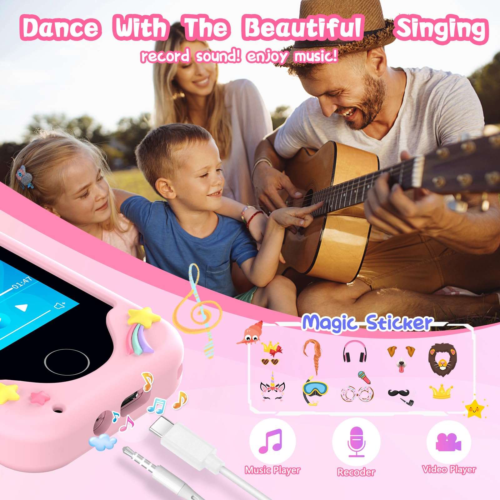 Kids Smart Phone for Girls, Christmas Birthday Gifts for Girls Boys Age 3-10,Kids Gift Toys Cell Phone, Toddler Learning Play Toy Phone with Dual Camera, Game, Music Player - Image 5