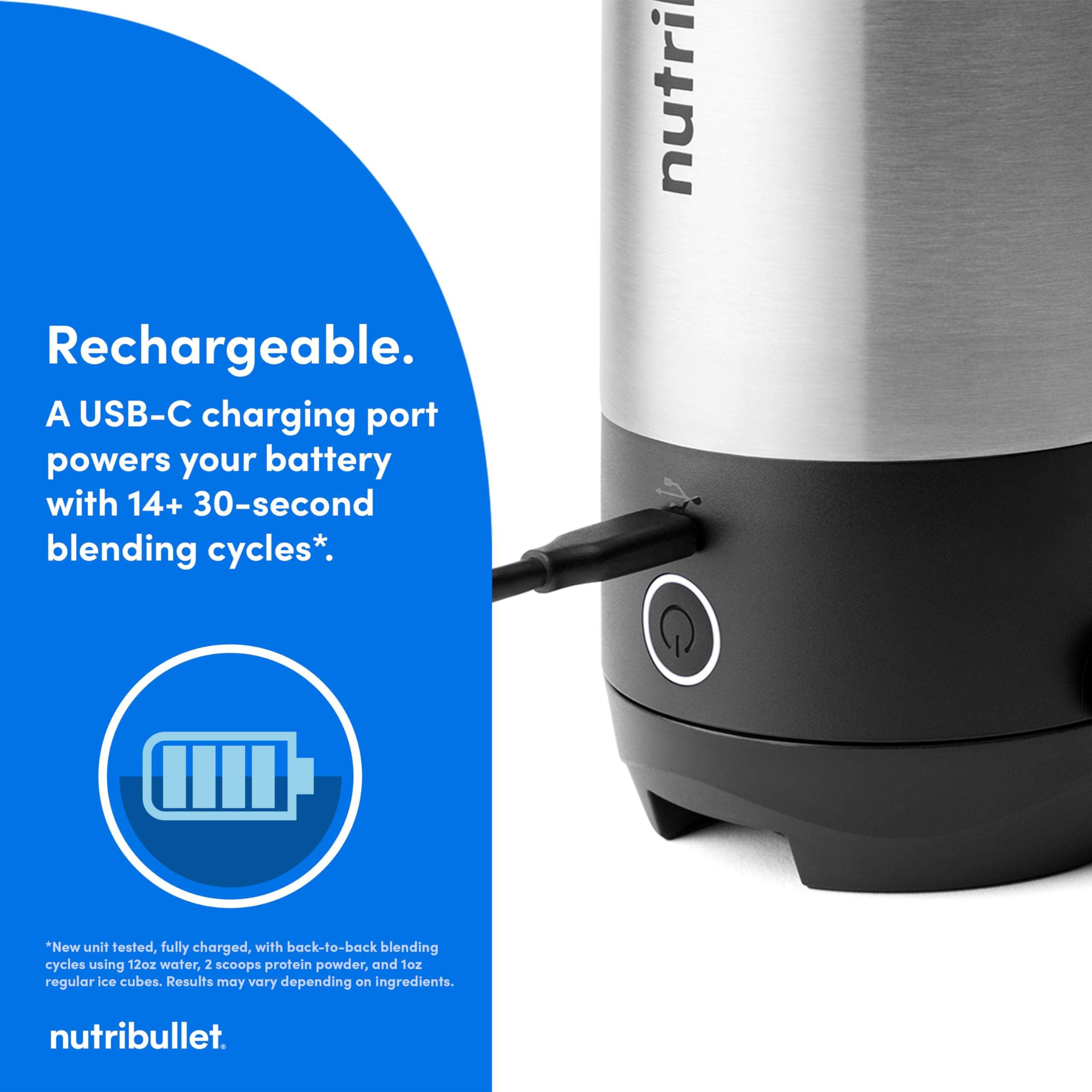 nutribullet Flip Portable Blender with Insulated Cup, Cordless, Brushed Stainless, NBPB50350SS - Image 9