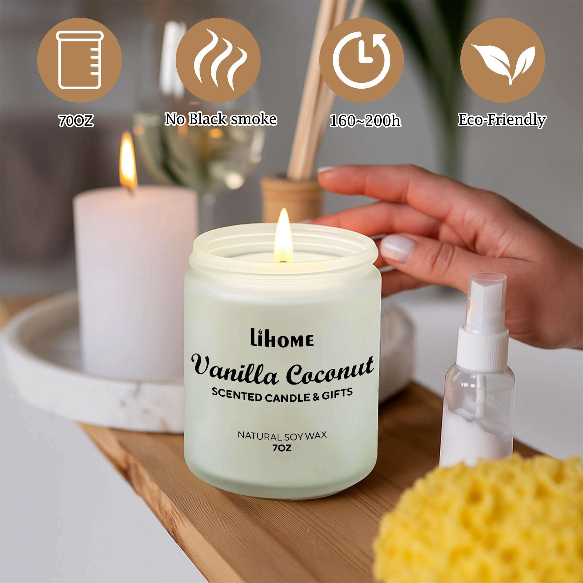 Candles Gifts for Women - Natural Soy Wax Candle for Home Scented Perfect for Christmas, Birthday, Mother's Day, Vanilla Coconut Candles - Image 4