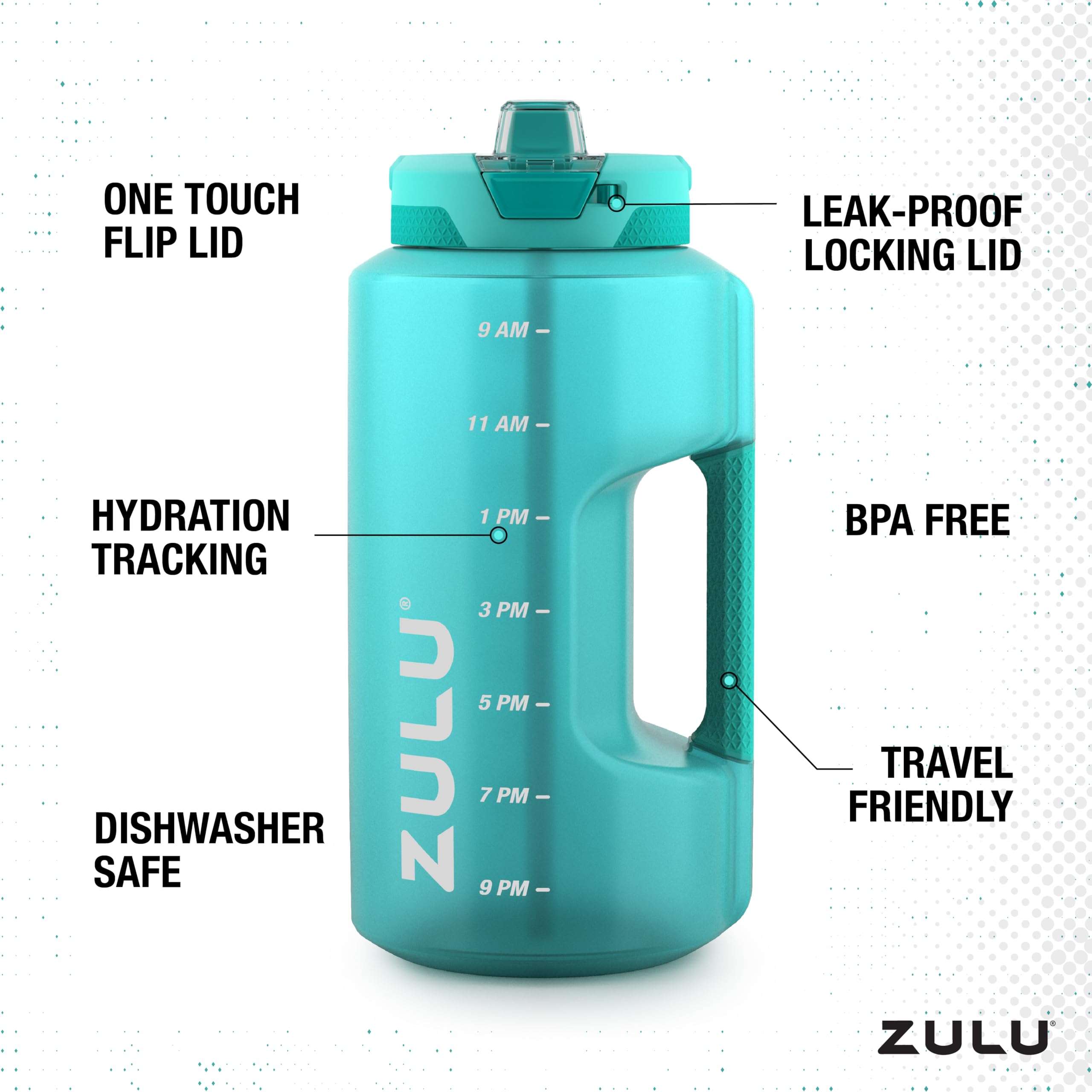 Zulu Goals Gallon 128oz Large Water Bottle Jug with Time Marker & Handle for All Day Hydration | Silicone Soft Straw with Locking Leak-Proof Lid | For Gym, Camping, Workout, and Outdoors | Aquaviva - Image 4