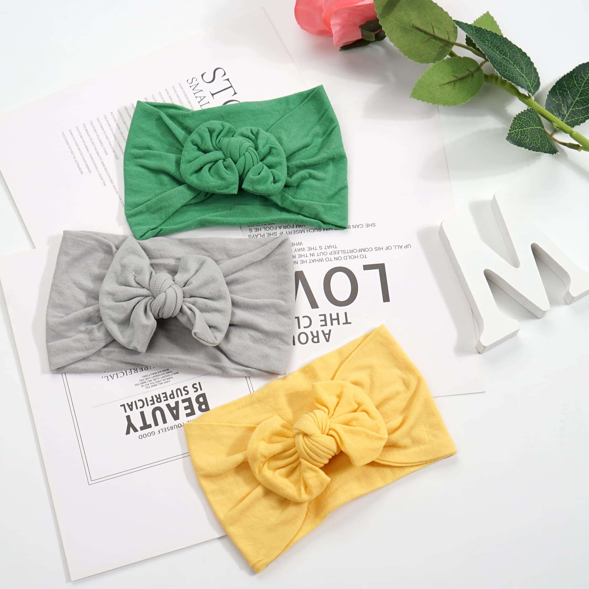 CÉLLOT Super Stretchy Soft Knot Headbands with Hair Bows Head Wrap Hair Accessories For Newborn Baby Girls Infant Toddlers Kids - Image 4