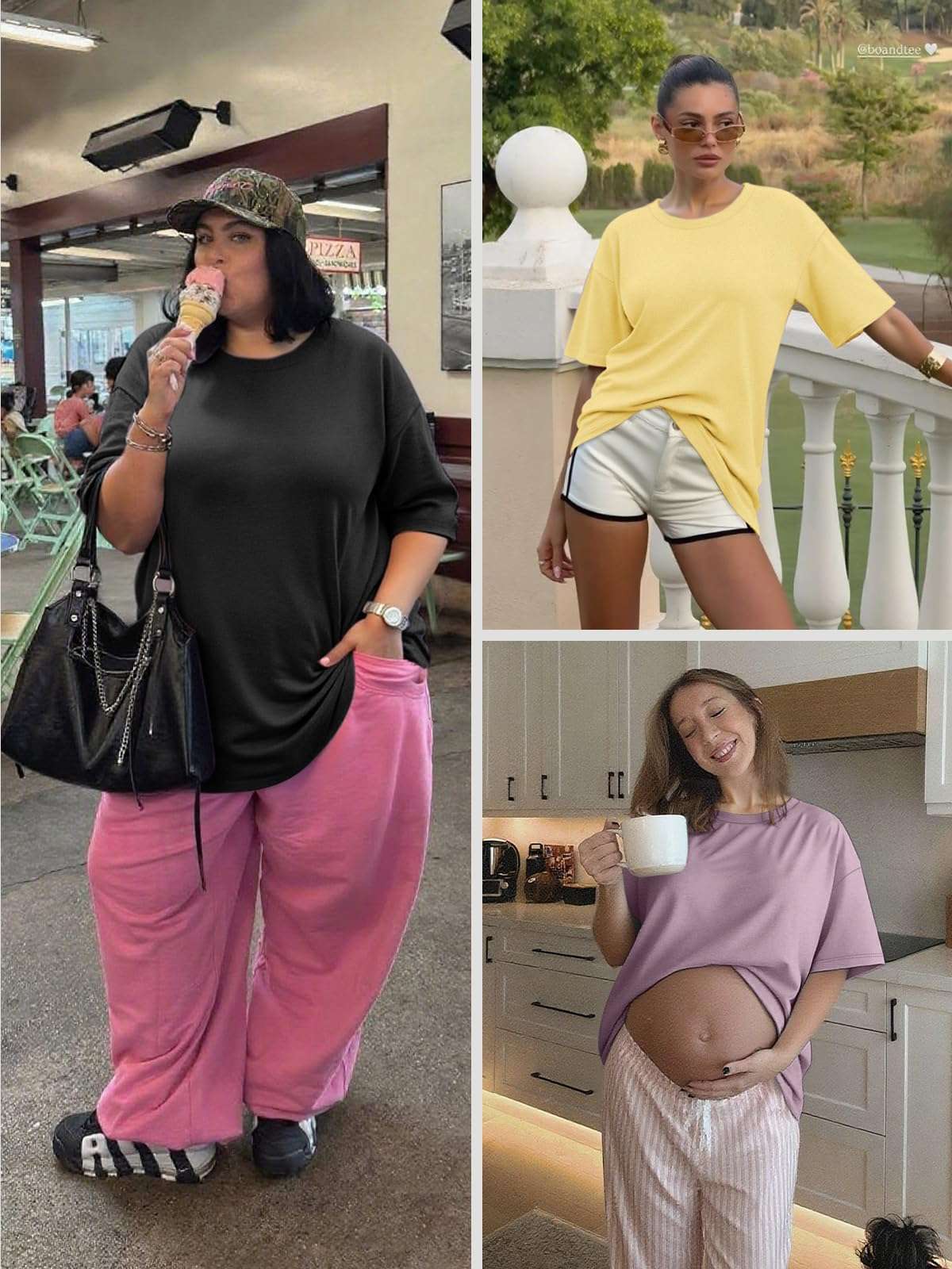 ATHMILE Womens Oversized T Shirts Loose Fit Crewneck Short Sleeve Tops Summer Casual Blouse Y2K 2025 Basic Tee Beach - Image 5