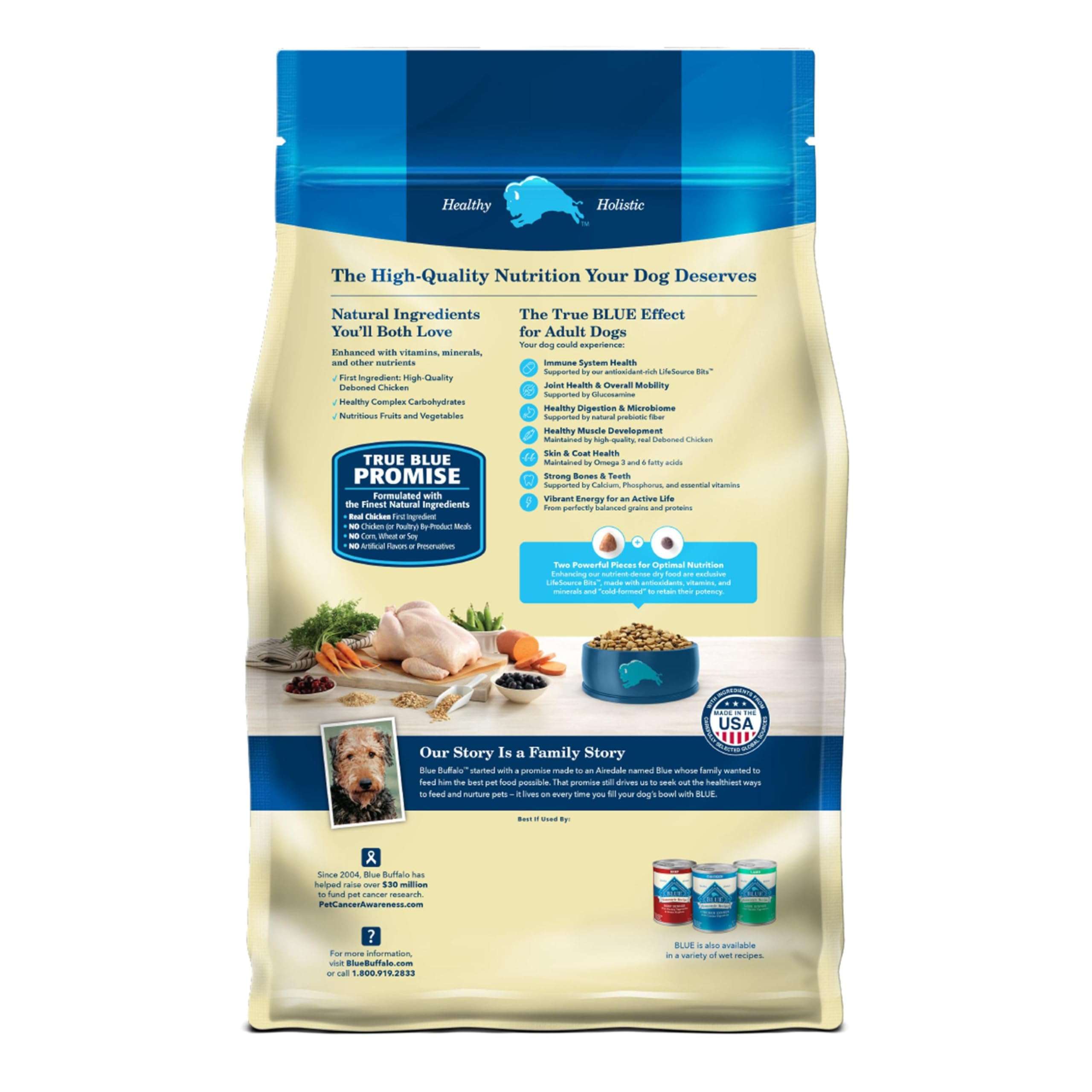 Blue Buffalo Life Protection Formula Adult Dry Dog Food, Helps Build and Maintain Strong Muscles, Made with Natural Ingredients, Chicken & Brown Rice Recipe, 30-lb. Bag - Image 2