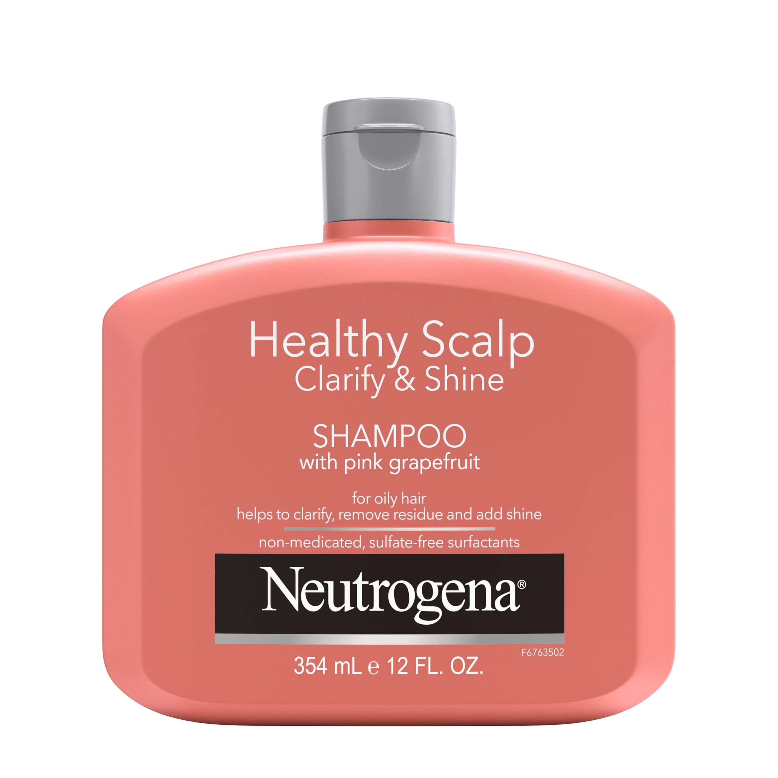 Neutrogena Exfoliating Healthy Scalp Clarifying Shampoo for Oily Hair & Scalp, Pink Grapefruit pH-Balanced Anti-Residue Formula Adds Shine, Sulfate, Paraben & Phthalate-Free, Color-Safe, 12 Fl Oz - Image 1