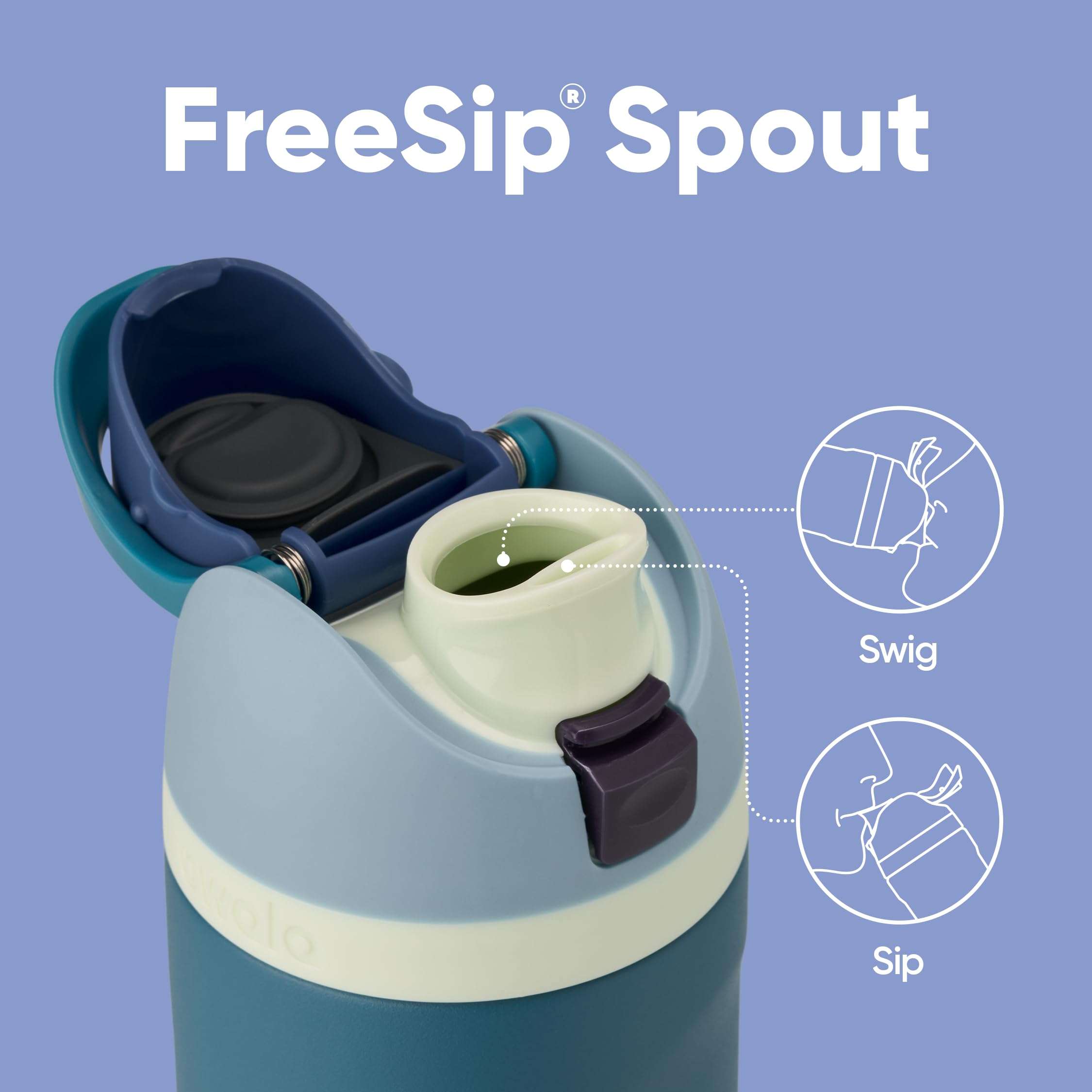 Owala FreeSip Insulated Stainless Steel Water Bottle with Straw, BPA-Free Sports Water Bottle, Great for Travel, 24 Oz, Denim - Image 3