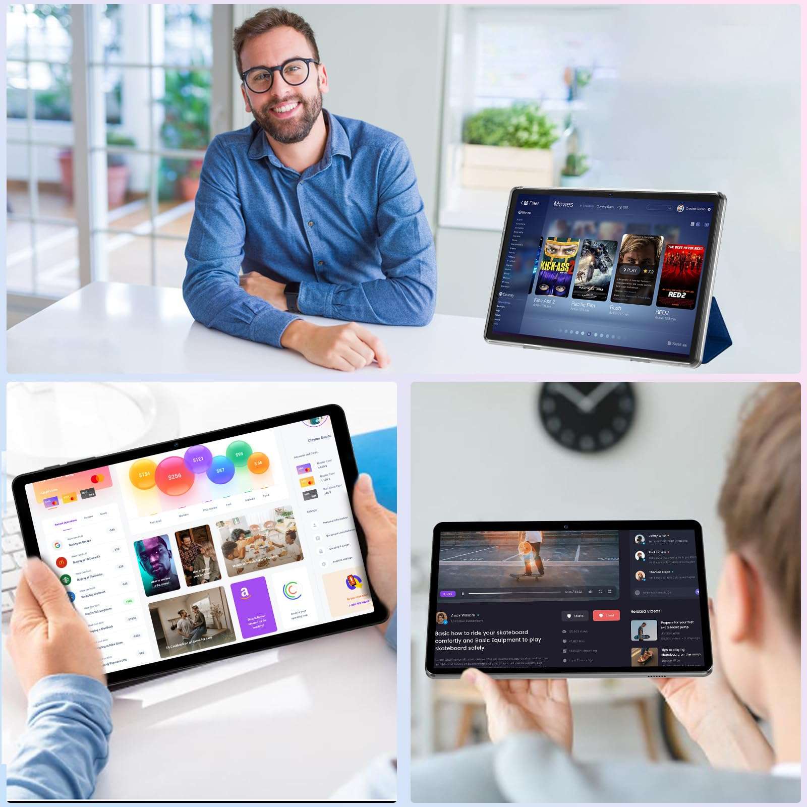 Tablet 10.1 inch, Android 14 Tablets 9(3+6) GB RAM 64GB ROM 1TB Expand, 1280x800 IPS HD Touchscreen,6000mAh Battery, Bluetooth, Dual Camera, GMS, WiFi, Case (Black) - Image 7