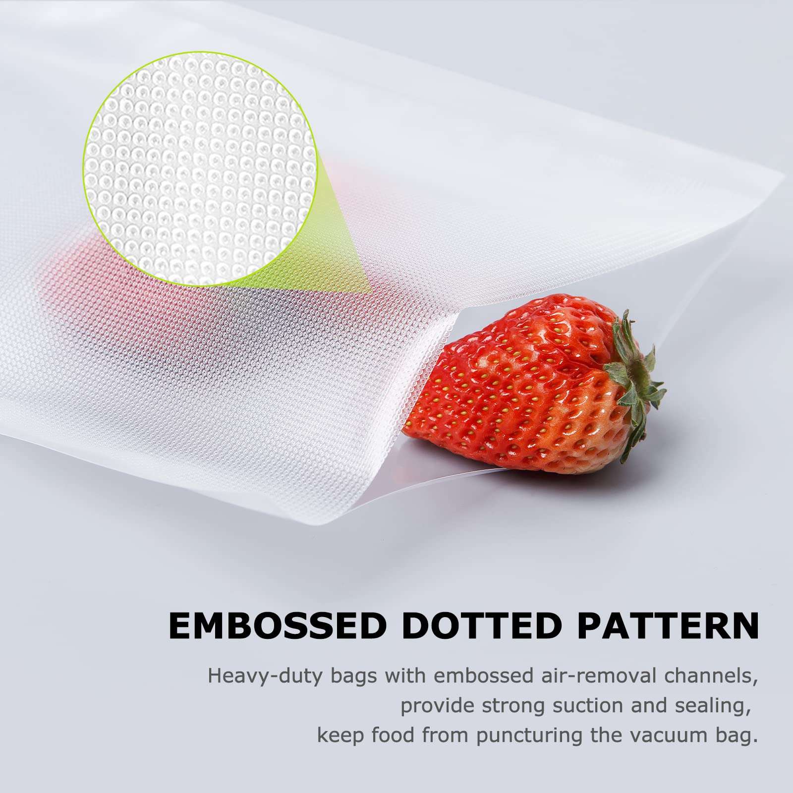 Bonsenkitchen Precut Vacuum Sealer Bags 200 Quart 8" x 12", BPA Free, Commercial Grade Textured Food Vacuum Sealer Bag, Thick Embossed Bags for Storage and Sous Vide Cooking VB3208 - Image 5