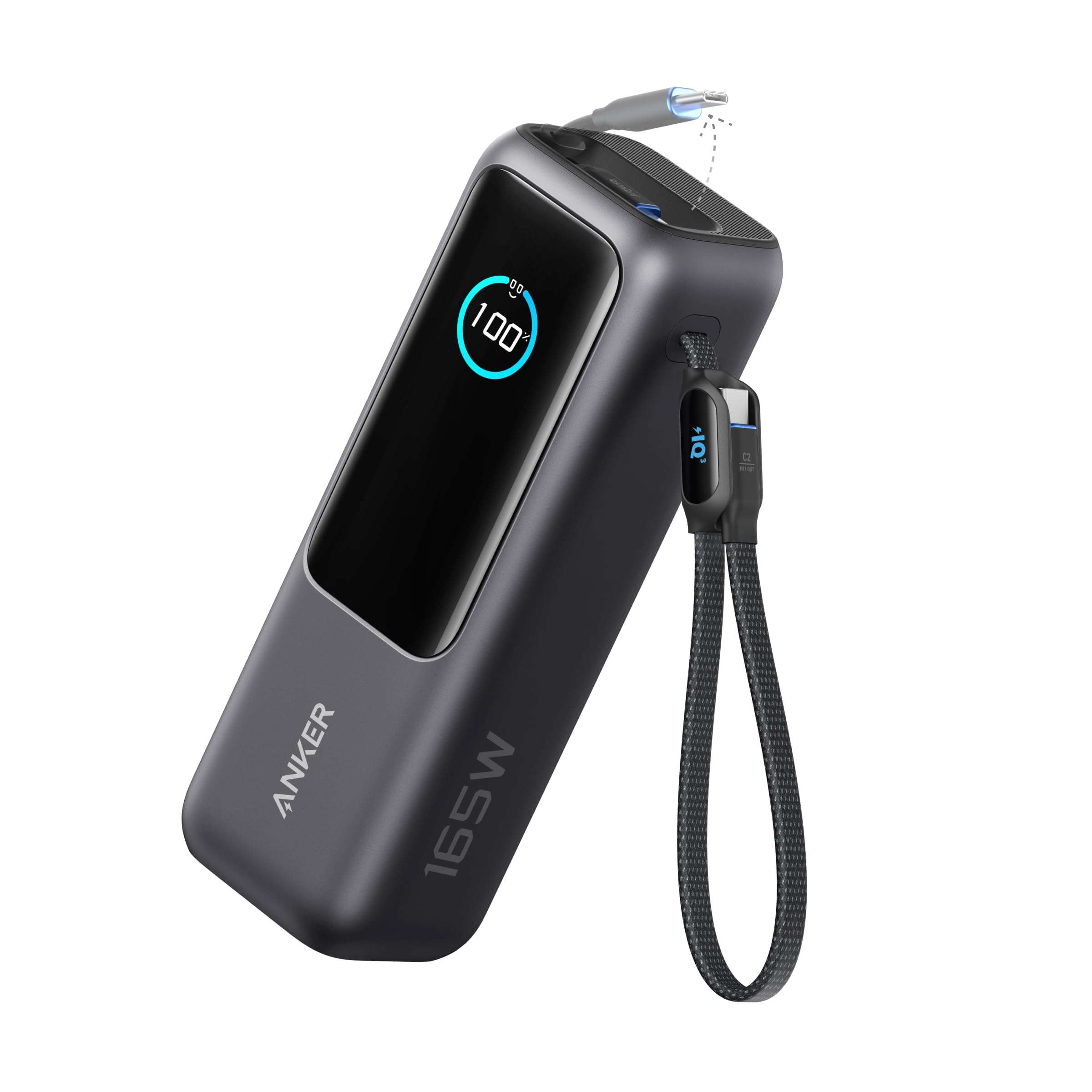 Anker Laptop Power Bank, 25,000mAh Portable Charger with Triple 100W USB-C Ports, Built-in and Retractable Cables, for iPhone 16/15 Series, MacBook, Samsung, and More (Flight-Approved) - Image 1