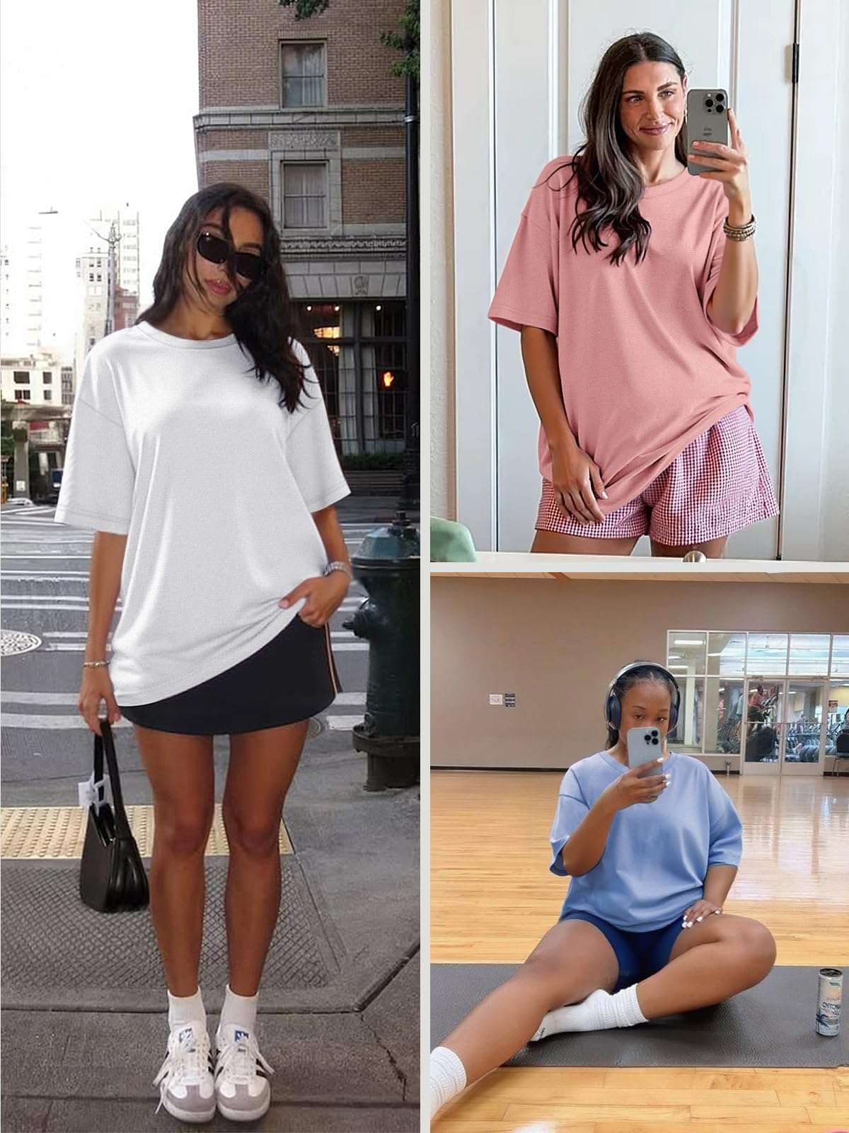 ATHMILE Womens Oversized T Shirts Loose Fit Crewneck Short Sleeve Tops Summer Casual Blouse Y2K 2025 Basic Tee Beach - Image 4