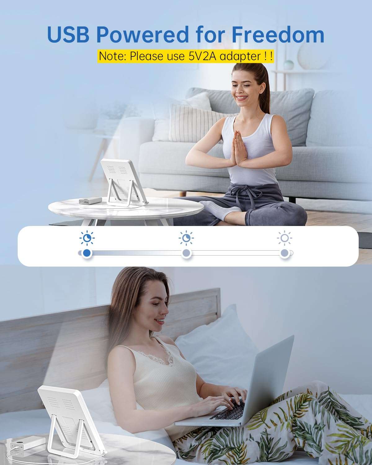 SUXIO Light Therapy Lamp - 10000 Lux Therapy Lights, 3 Timing & Mode Happy Lamp, Touch Control Daylight Lamp with Memory Function, Portable Light Therapy Box for Home/Office Use As Lift Mood - Image 4