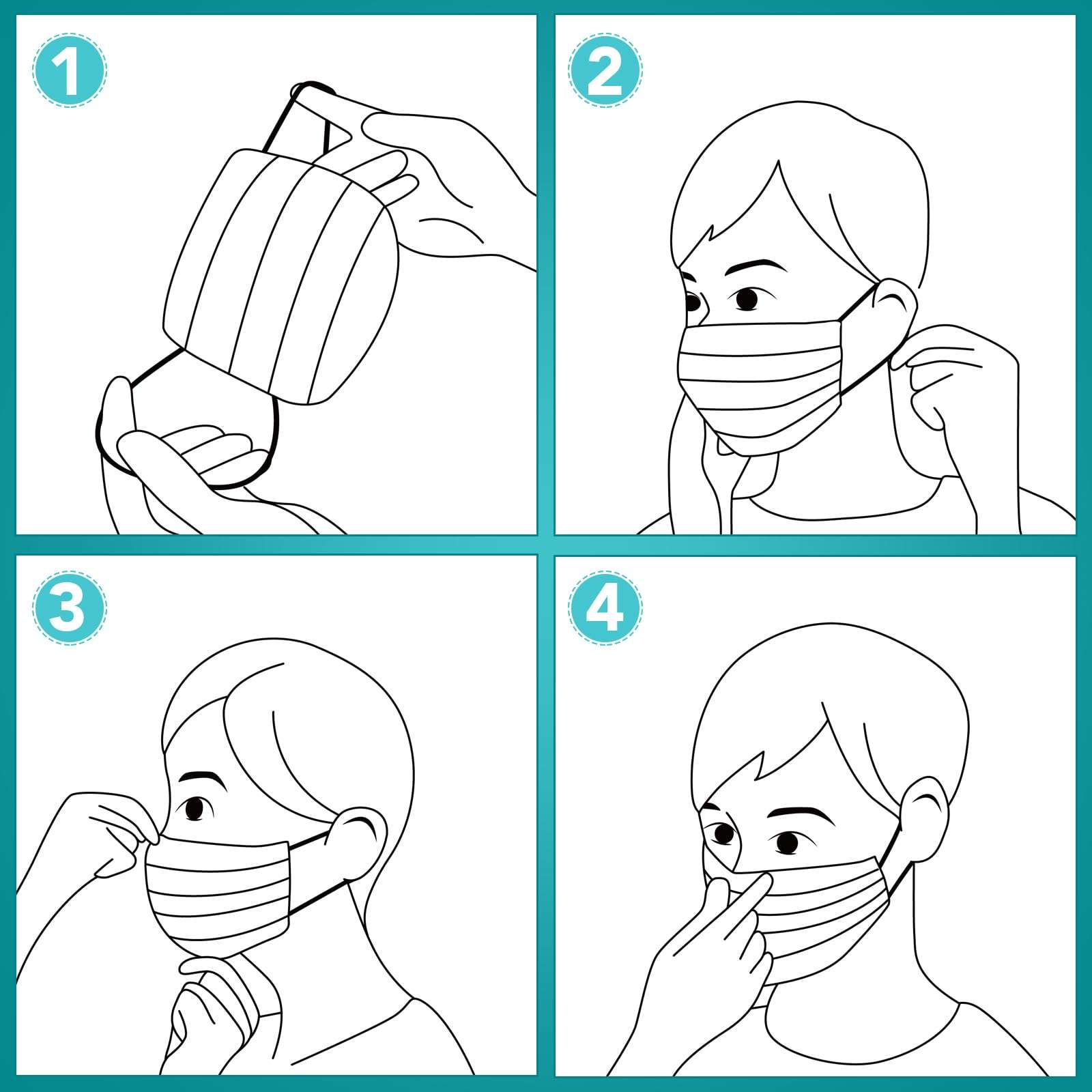 ZTANPS 100 PCS Disposable Face Masks, Black Disposable Masks, 3 Ply Protection Face Masks - Image 7