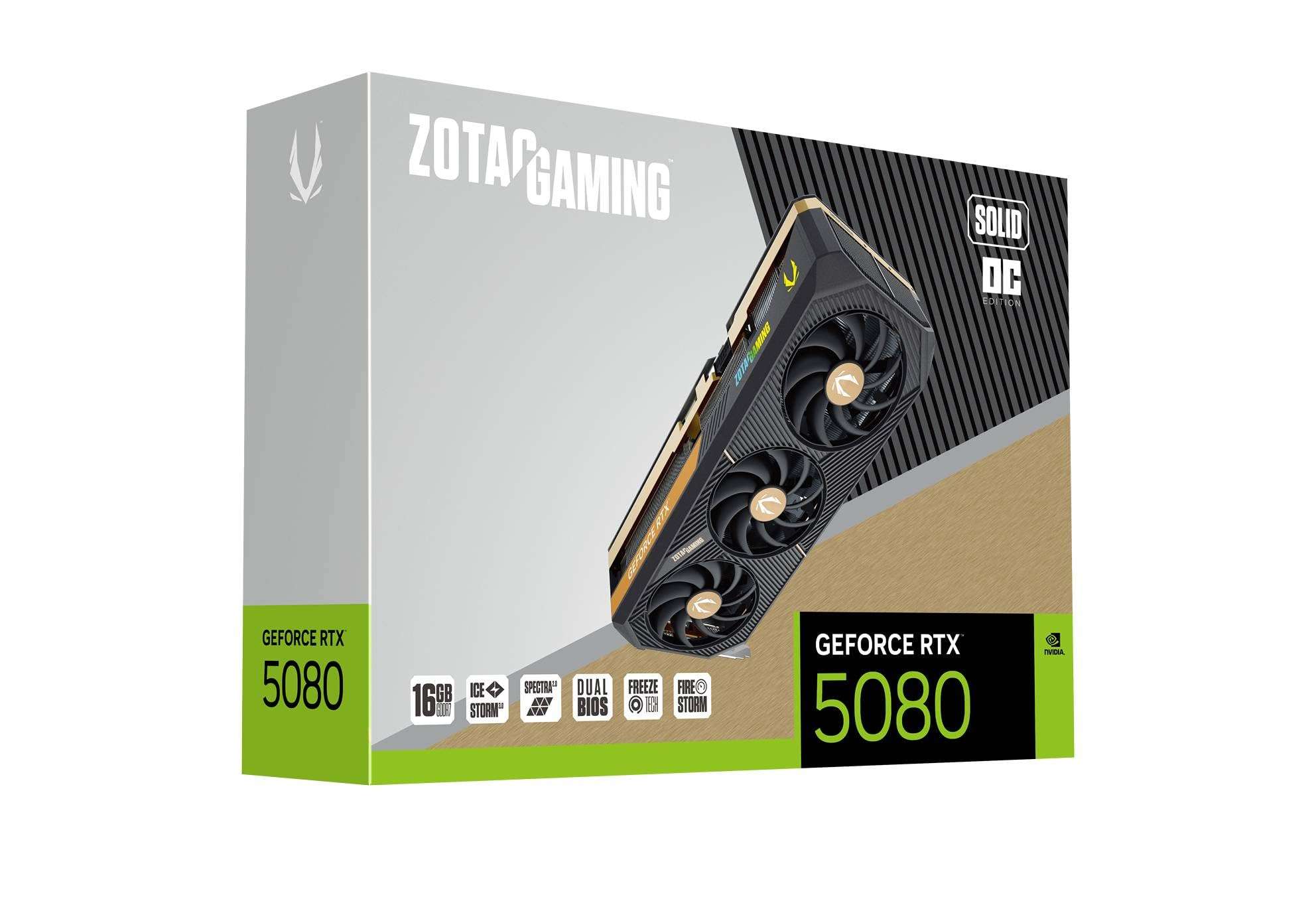 ZOTAC Gaming GeForce RTX 5080 Solid OC DLSS 4 16GB GDDR7 256-bit 30 Gbps PCIE 5.0 Gaming Graphics Card, IceStorm 3.0 Advanced Cooling, Spectra 2.0 ARGB Lighting, ZT-B50800J-10P - Image 8