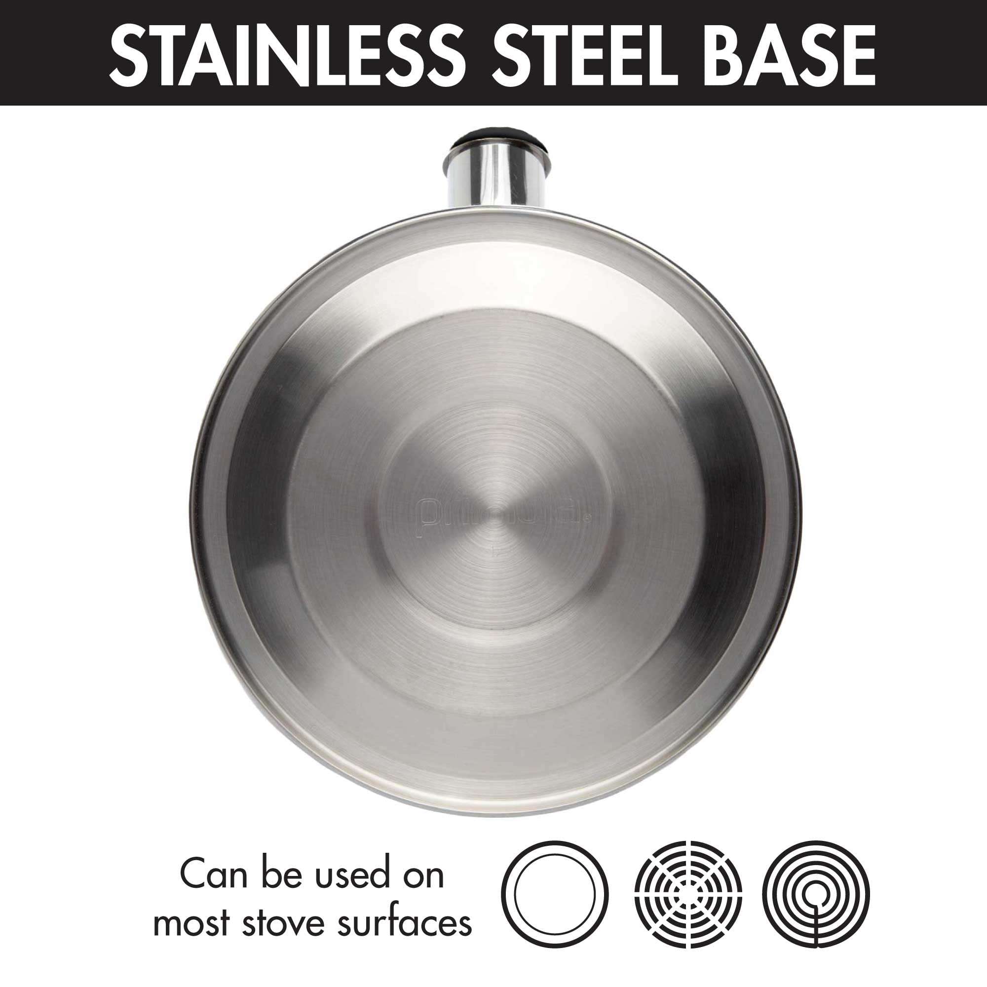 Primula Stewart Whistling Stovetop Tea Kettle Food Grade Stainless Steel, Hot Water Fast to Boil, Cool Touch Folding, 1.5-Quart, Brushed with Black Handle - Image 9