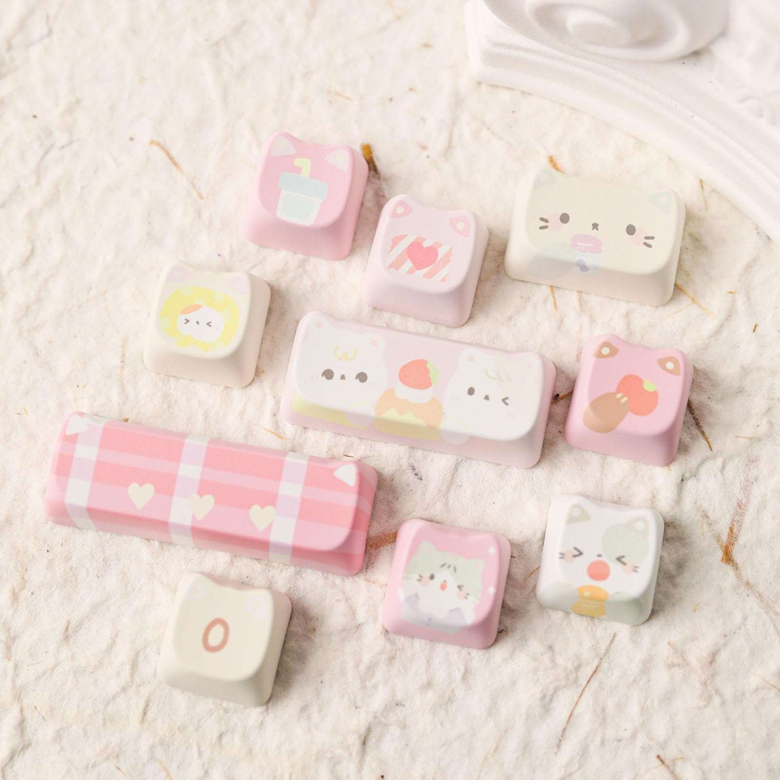 KiiBoom x Maorbeng Meow Meow Squad Keycaps Set, Dye-Sublimation PBT, Mao Profile, 142 Keys Custom Keycaps for ANSI Layout, MX Switches Mechanical Gaming Keyboard - Image 6