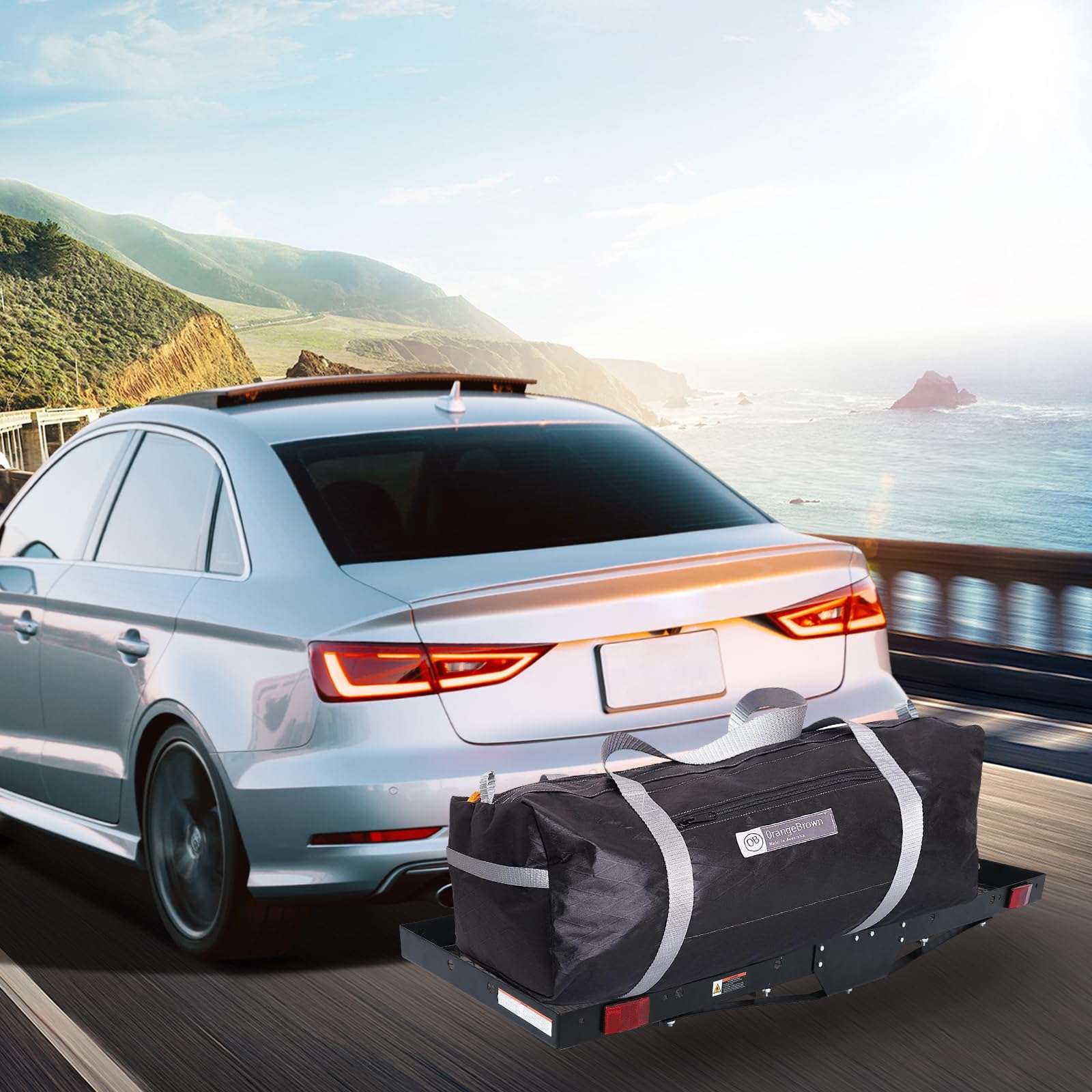 750 Lbs Capacity Cargo Baskets - Heavy-Duty Hitch Cargo Carrier Basket, 60" x 19" x 6" Cargo Rack Rear Luggage Basket for Car and SUV - Image 5