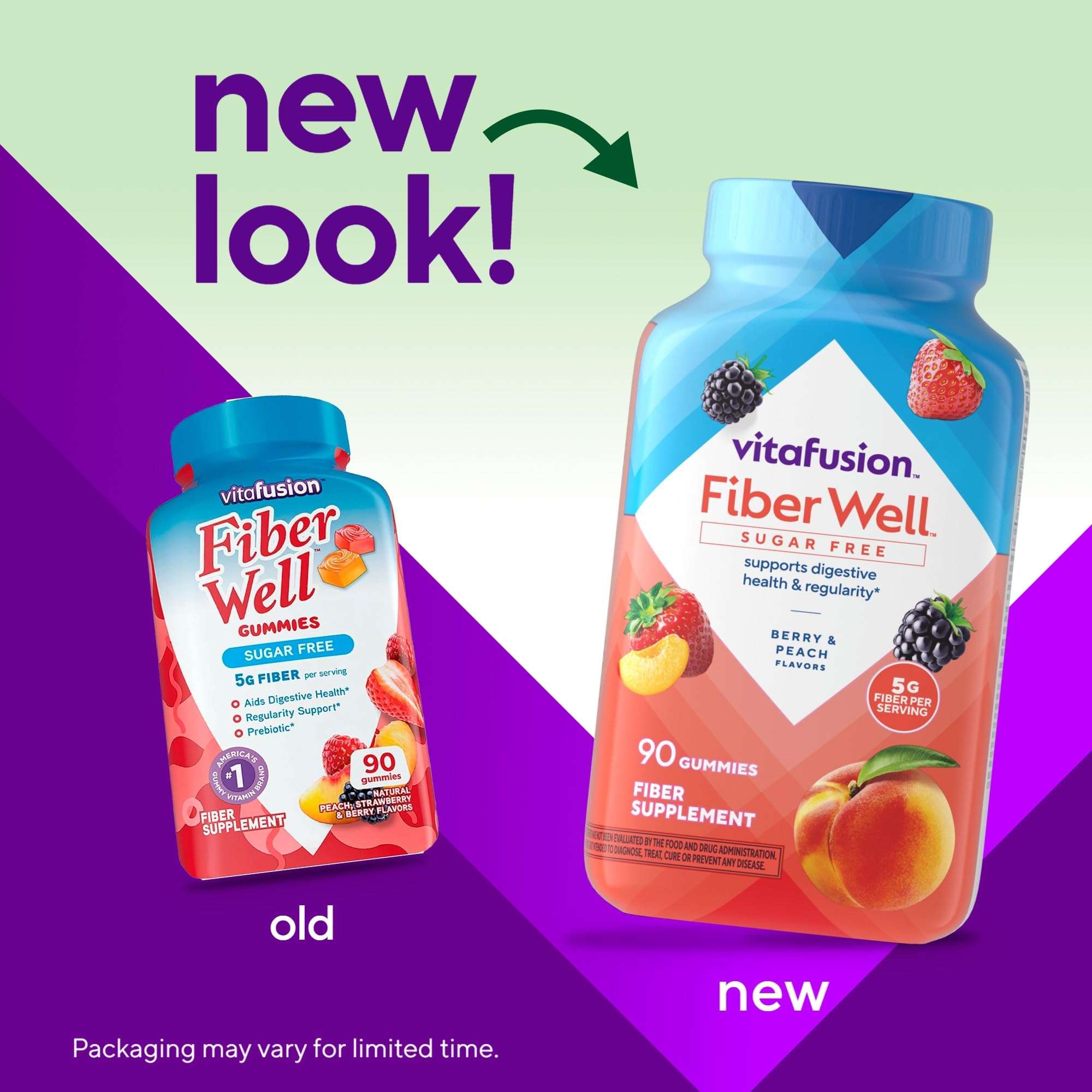 Vitafusion Fiber Well Gummy Vitamins, 90 Count (Packaging May Vary) - Image 2