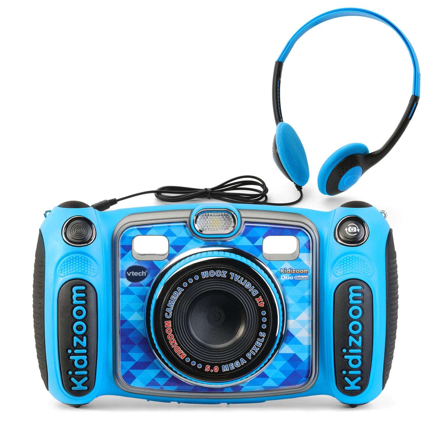 VTech Kidizoom Duo 5.0 Deluxe Digital Selfie Camera with MP3 Player and Headphones, Blue - Image 1