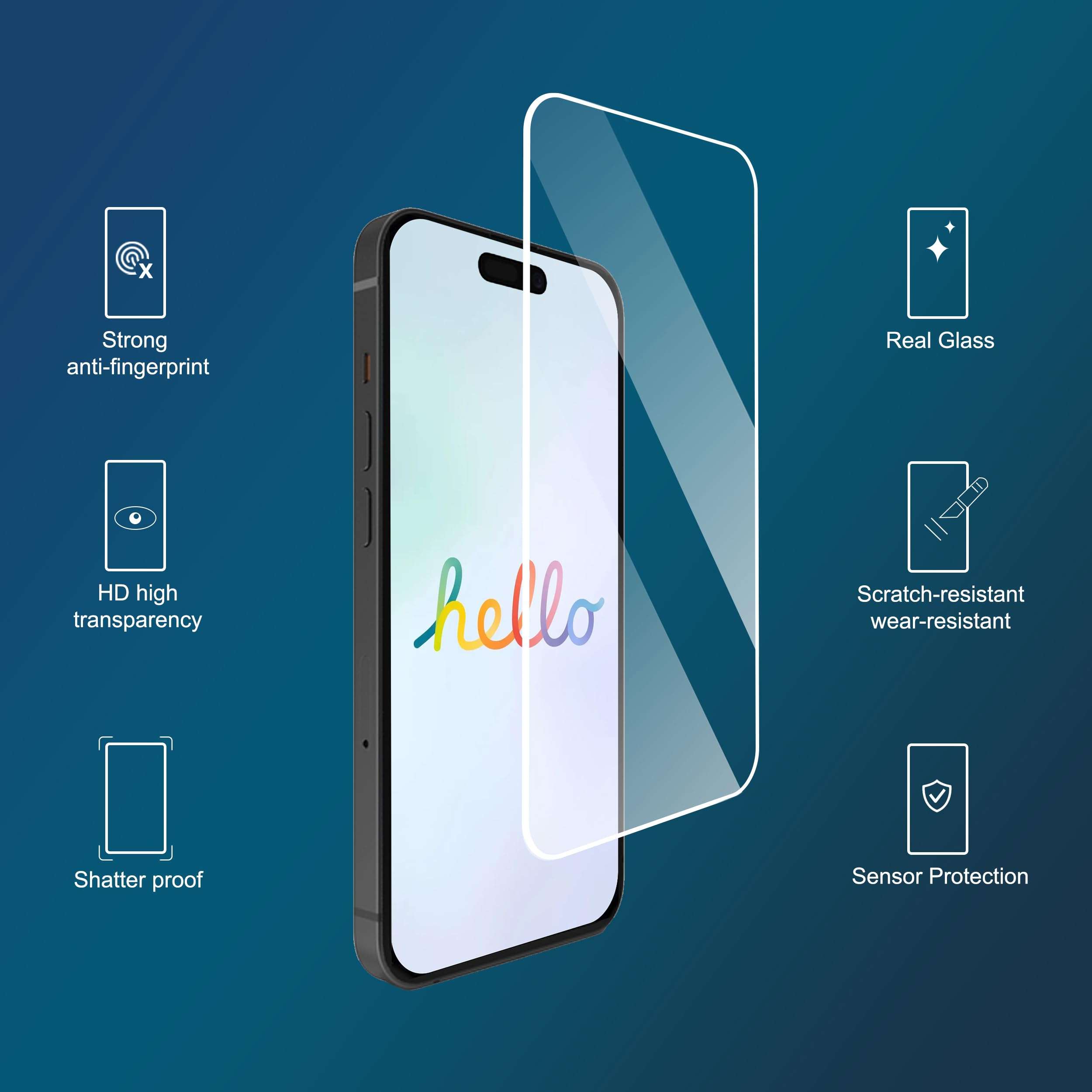 Ailun Screen Protector for iPhone 16 / iPhone 15 / iPhone 15 Pro [6.1 Inch] Display 3 Pack Tempered Glass, Dynamic Island Compatible, Case Friendly [Not for iPhone 16 Pro 6.3 Inch]. - Image 2