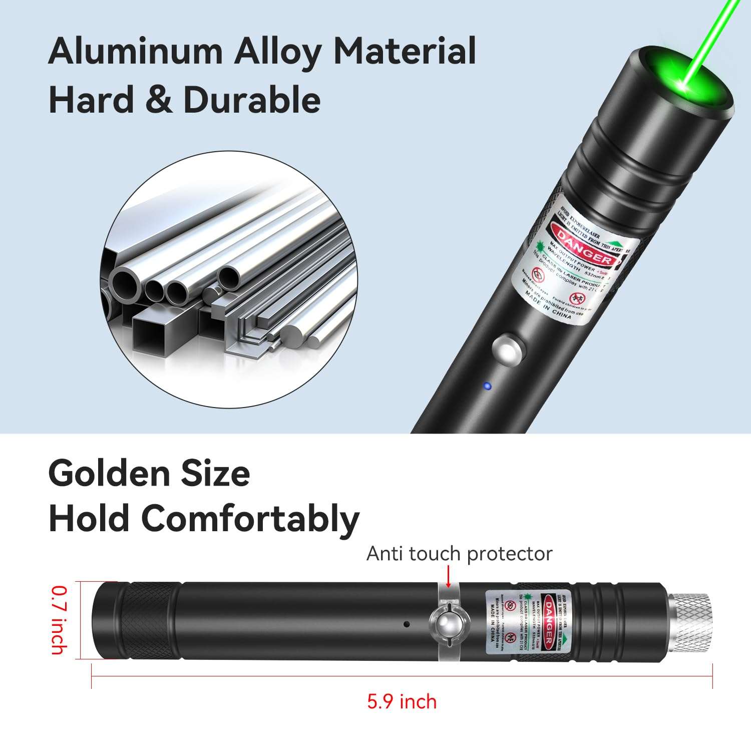 MIPREZT [Professional] Rechargeable Green Line Light Flashlight Long Distance Range for TV/LED/LCD Screens Tactical Flashlights Presentation Office/Outdoors/Astronomic/Construction [001] - Image 4