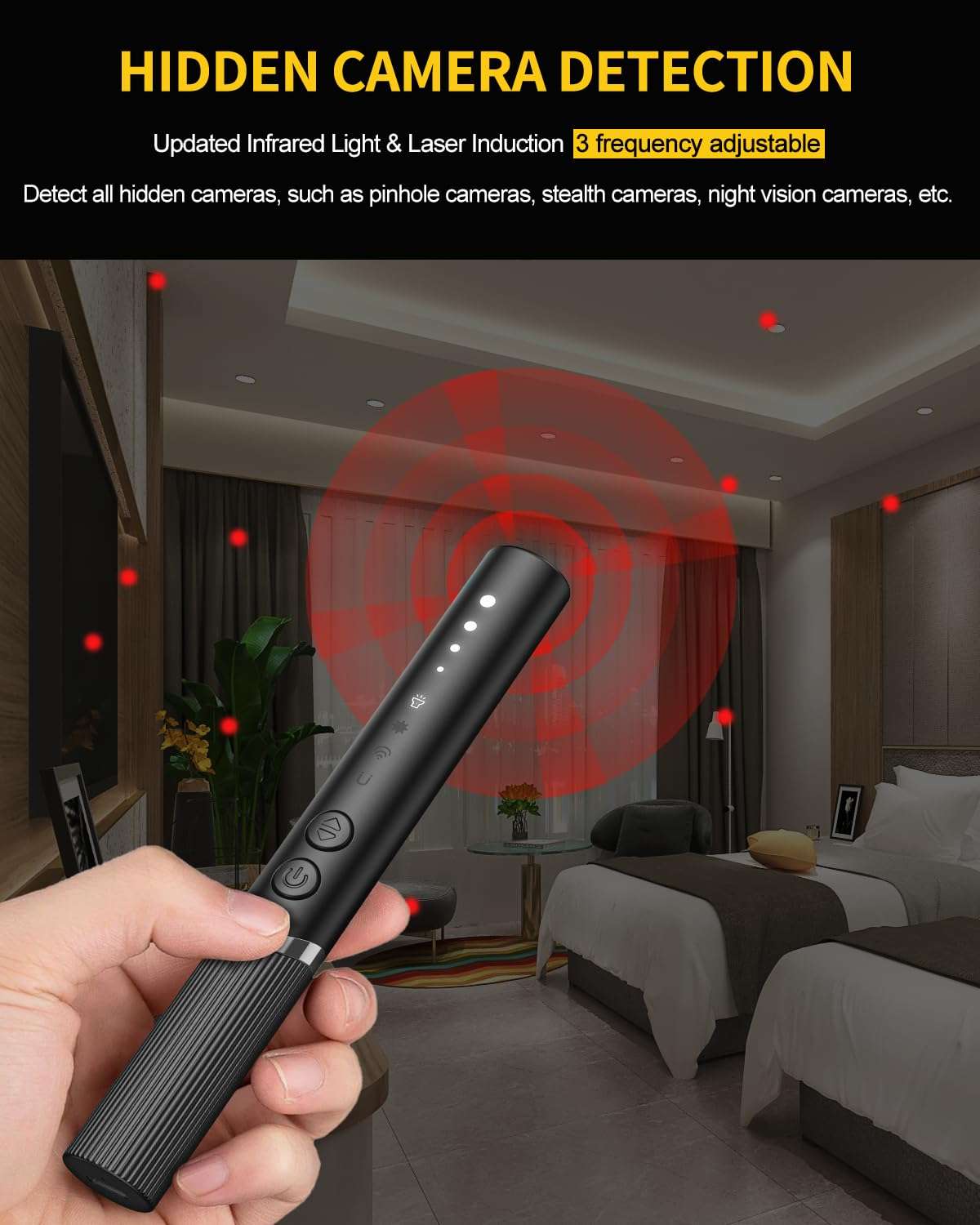 Hidden Camera Detectors, Spy Camera Finder, Hidden GPS Tracking Device Listening Recording Device Detector, Hidden Bug Sweeper and Camera Detector for Travel Hotel Car (Medium) - Image 5