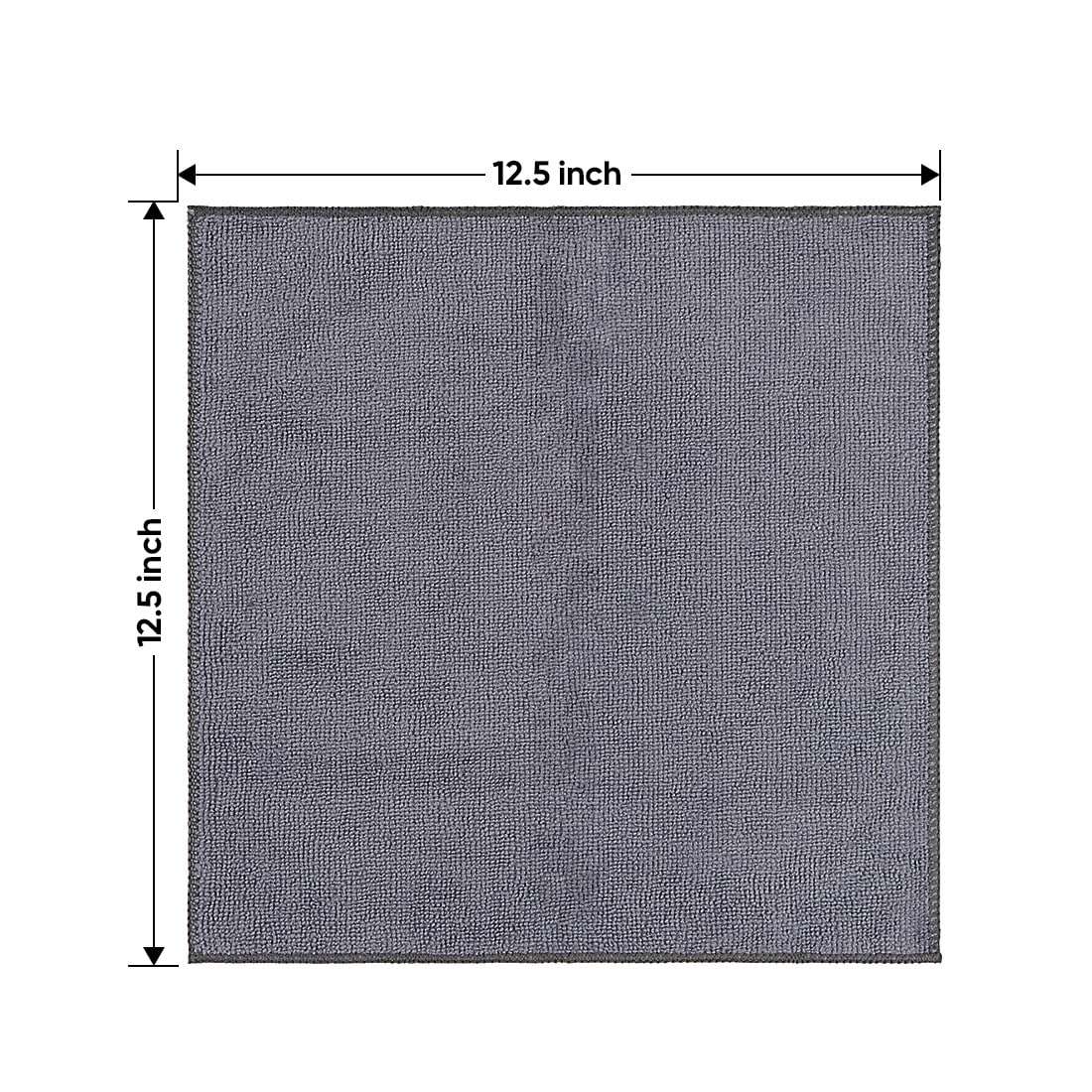 HOMEXCEL Microfiber Cleaning Cloth 12 Pack, 12.5 x 12.5 inch Microfiber Towels for Cars, Ultra Absorbent Car Washing Cloth, Lint Free Streak Free Cleaning Rags for Car, Kitchen, and Window (Grey) - Image 7
