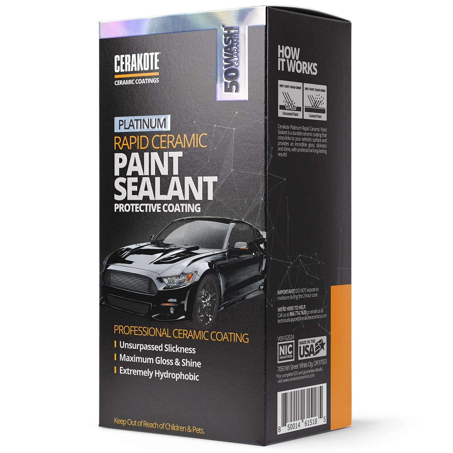 CERAKOTE® Platinum Rapid Ceramic Paint Sealant Spray - 14 oz Bottle - Maximum Gloss & Shine – Extremely Hydrophobic – Unmatched Slickness - Ceramic Spray Coating - 50 Wash Rating - Image 2