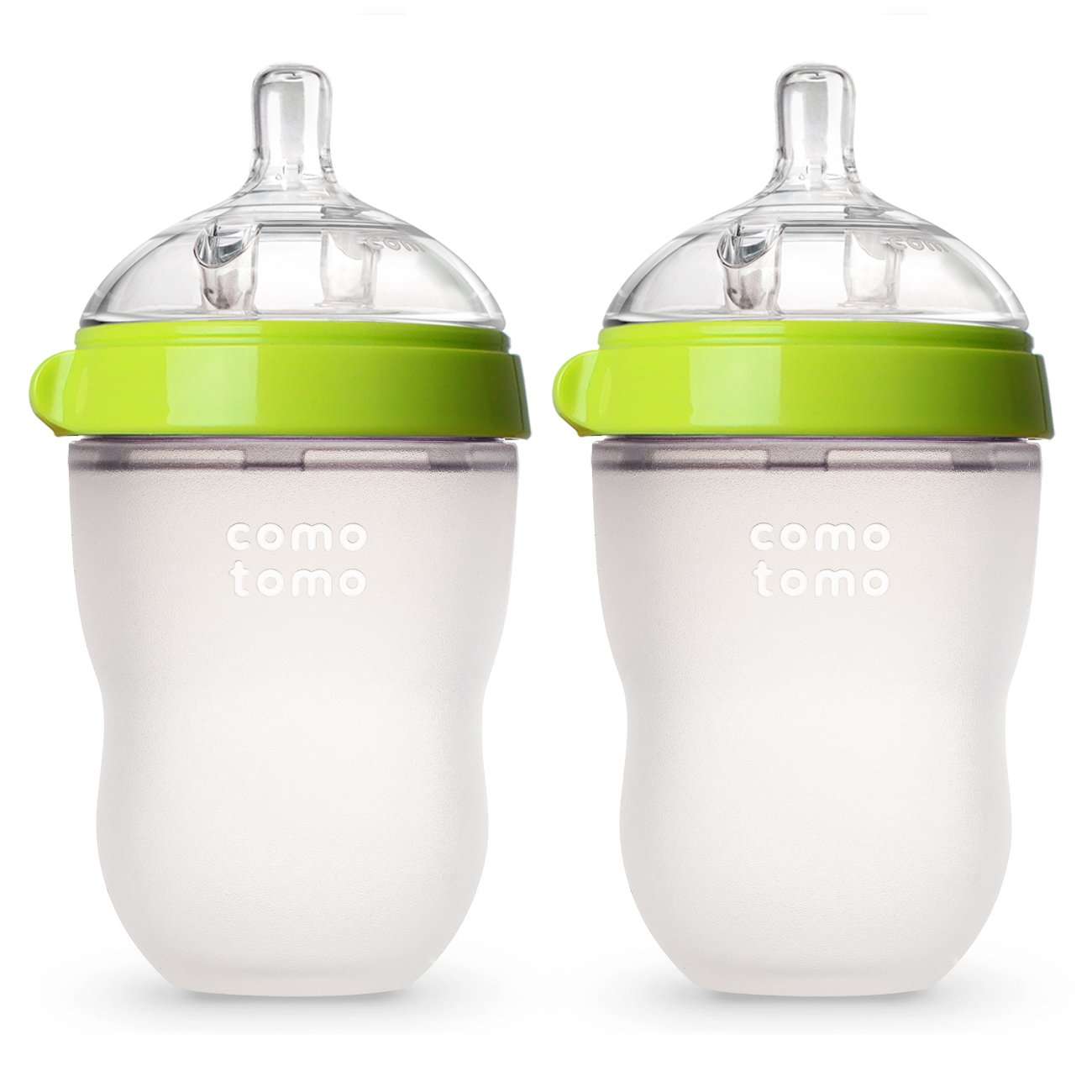 Comotomo Baby Bottle Double Pack, Green, 8oz - Image 1