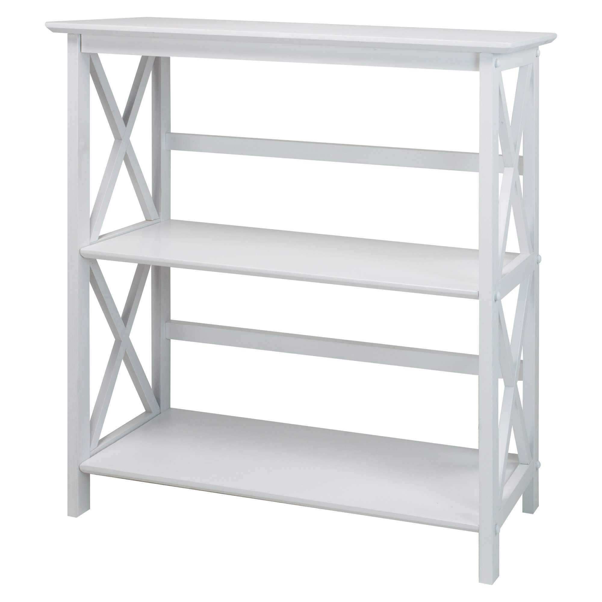 Casual Home 3-Shelf Montego Bookcase, White - Image 1