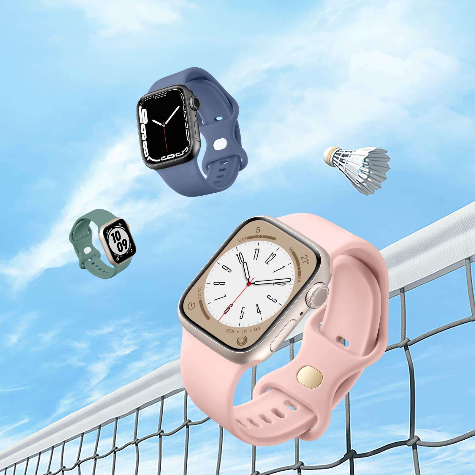 Maledan 6 Pack Bands Compatible for Apple Watch Band 38mm 40mm 41mm 42mm 44mm 45mm 46mm 49mm Women Men, Soft Silicone Sport Replacement Band for iWatch Apple Watch Series 10 9 8 7 6 5 4 3 SE Ultra - Image 7