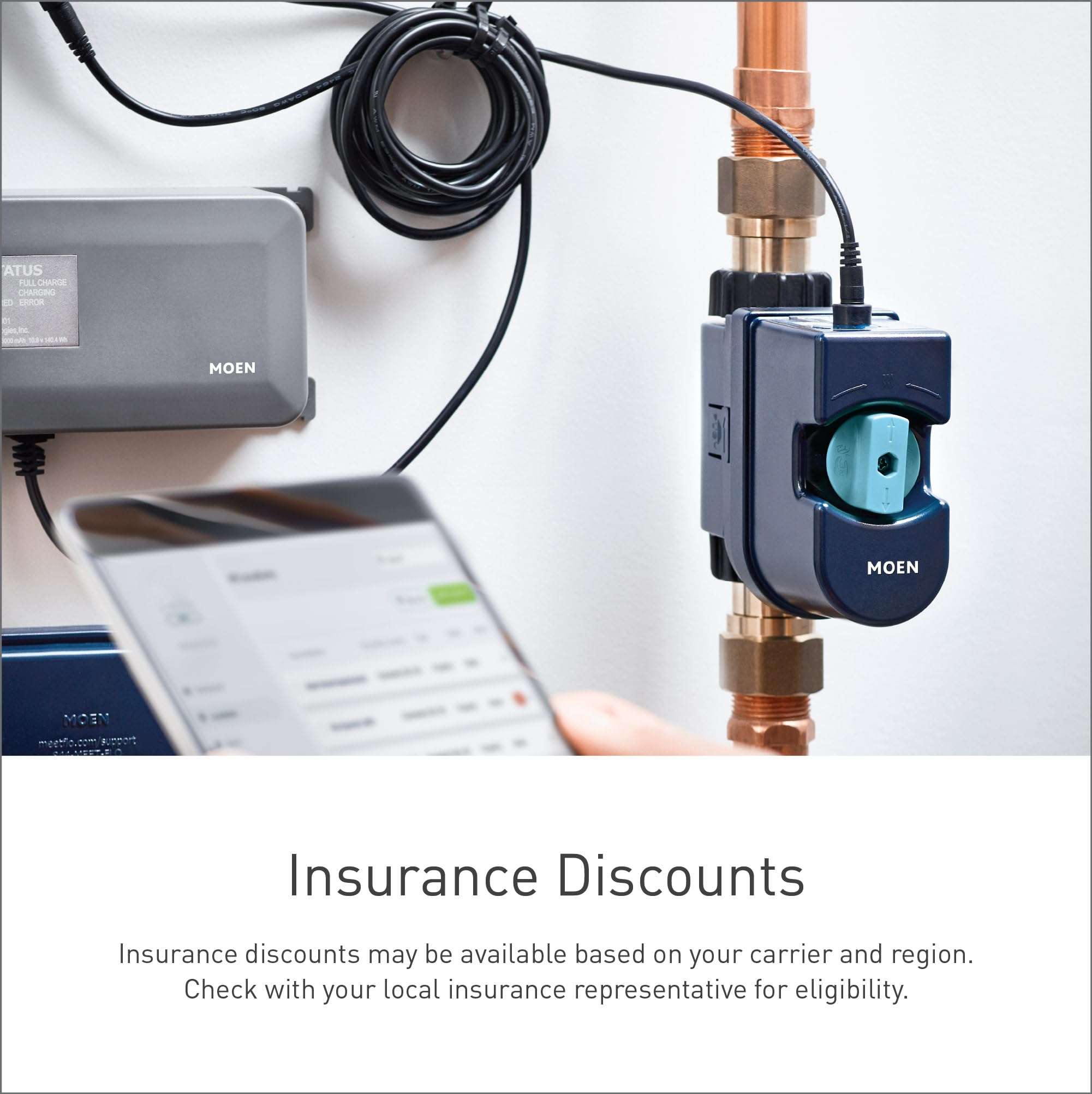 Moen Flo Smart Water Monitor and Automatic Shutoff Sensor, Wi-Fi Water Leak Detector for 3/4-Inch Diameter Pipe, 900-001 - Image 8