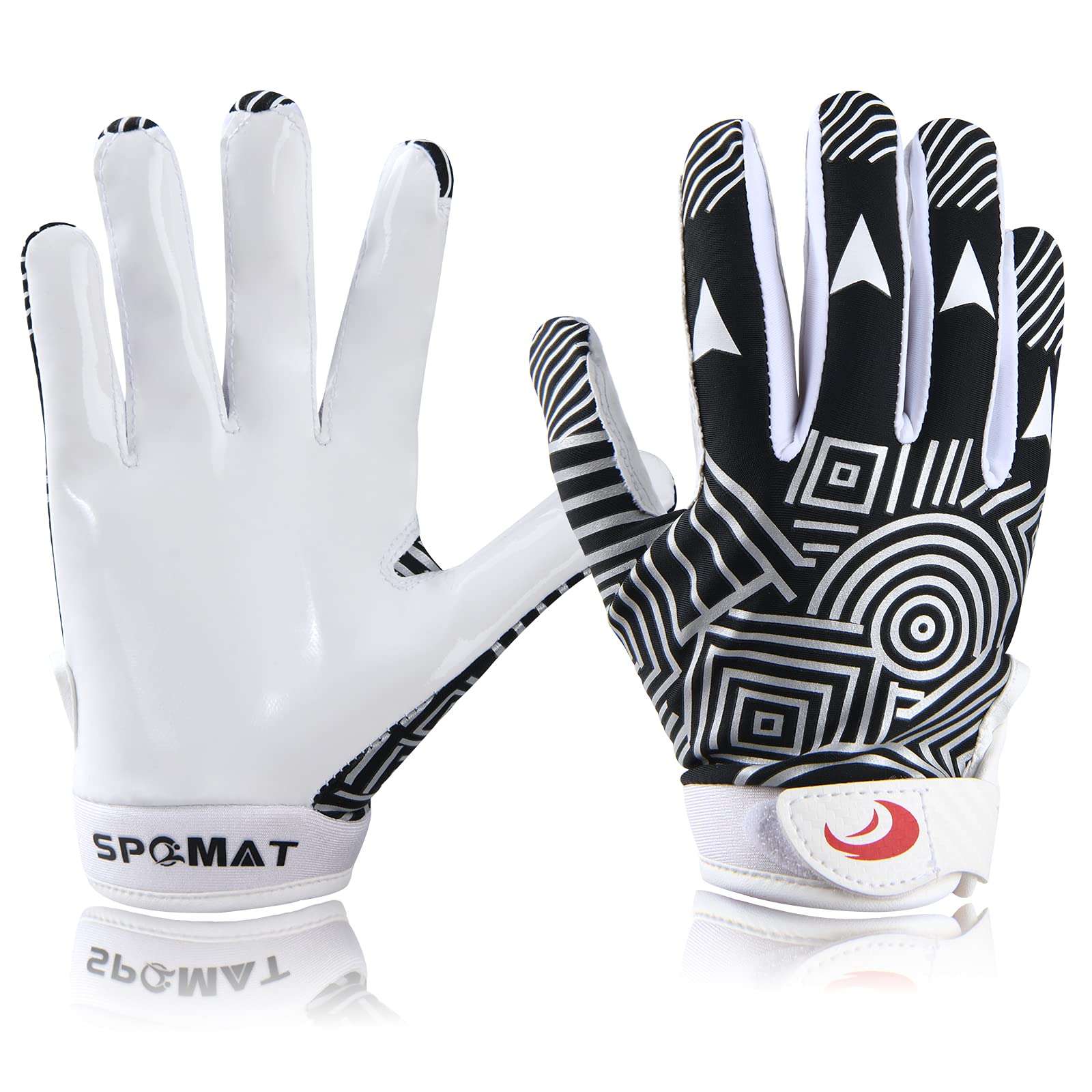 SPOMAT Youth Football Gloves Kids Silicone Grip Receiver Gloves with Super Stick Ability for Best Game Experience - Image 1