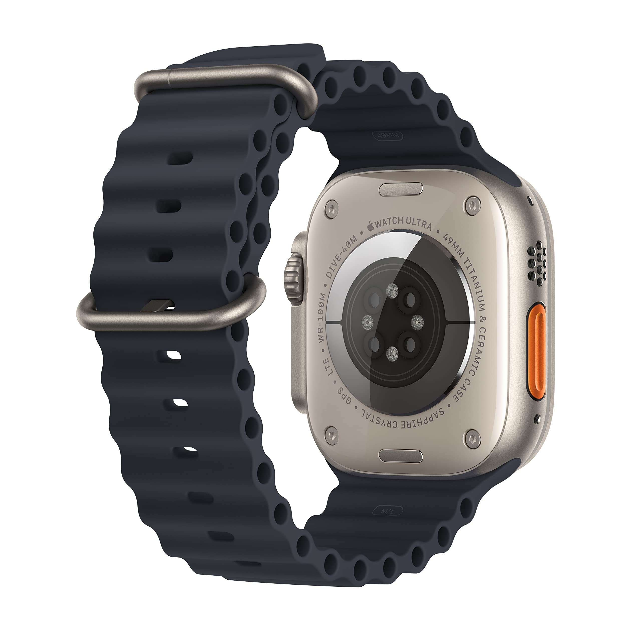 Apple Watch Ultra [GPS + Cellular 49mm] Titanium Case with Midnight Ocean Band, One Size (Renewed Premium) - Image 3